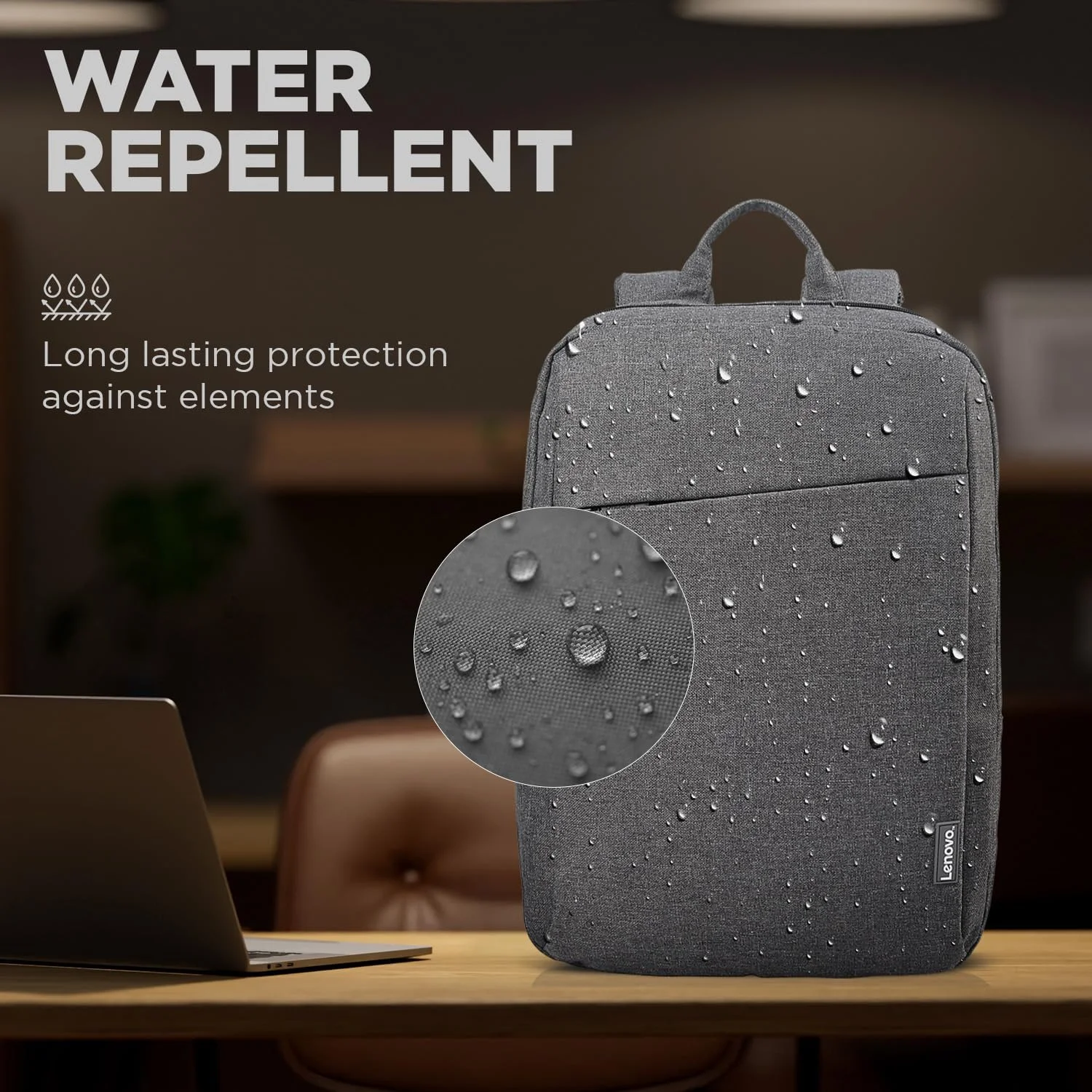 کیف کوله پشتی لپ تاپ لنوو مدل Casual B210 مناسب برای لپ تاپ 15.6 اینچی - دارای محفظه پد دار برای لپ تاپ/تبلت - پارچه بادوام و مقاوم در برابر آب - سبک - خاکستری