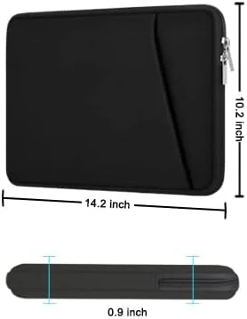 کیف لپ تاپ، کاور لپ تاپ 14 اینچی، کیف حمل بادوام، کاور محافظ ضد ضربه، کیف دستی، کیف لپ تاپ سازگار با 14 اینچ MacBook Air/Pro HP Asus Lenovo Notebook Computer، مشکی