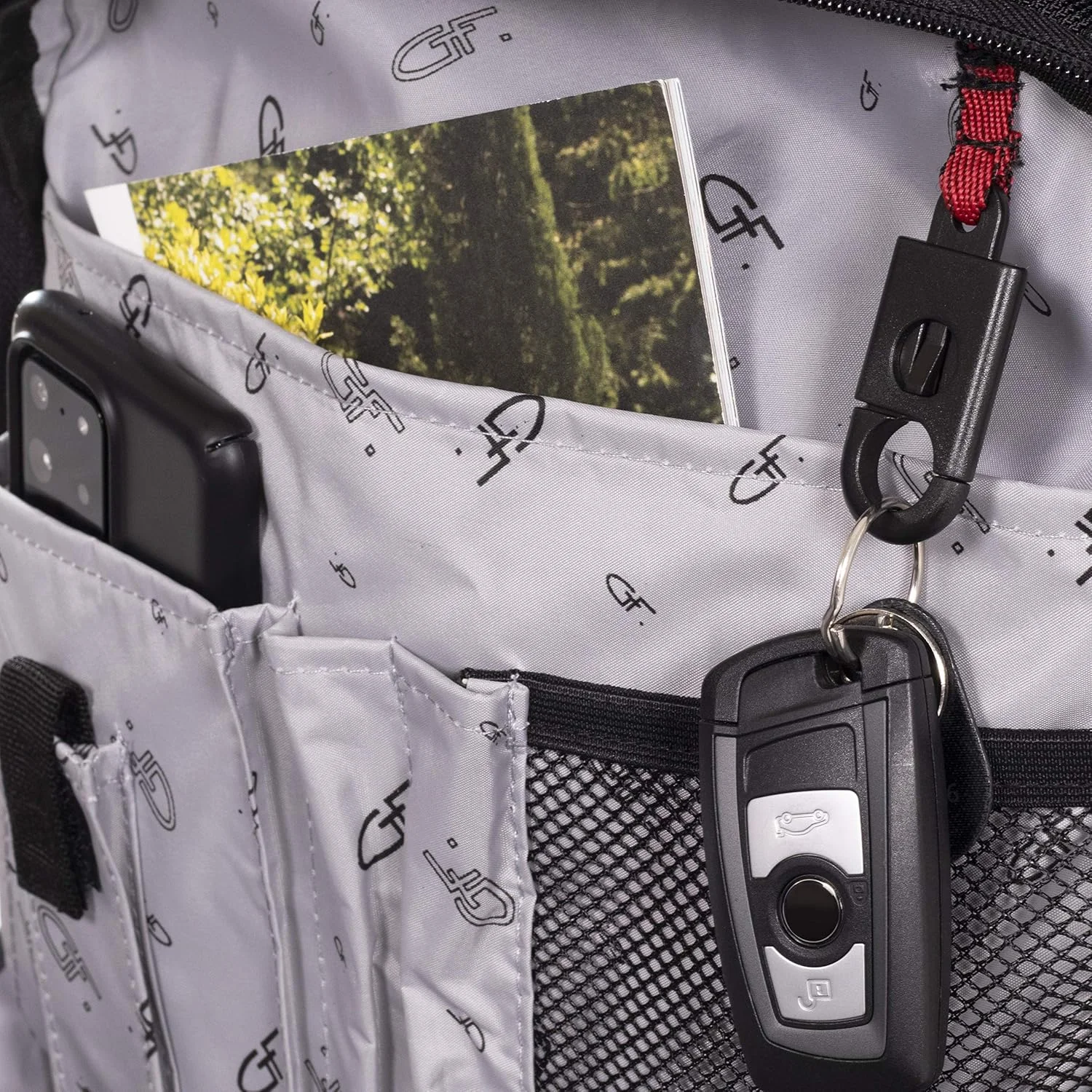 کیف لپ تاپ چرخ دار مشکی Gino Ferrari - Brio با محفظه پد دار 17 اینچی لپ تاپ/مک بوک | پشتی راحت با جریان هوا | جیب آیپد/تبلت | کوله پشتی تجاری چرخ دار GF506