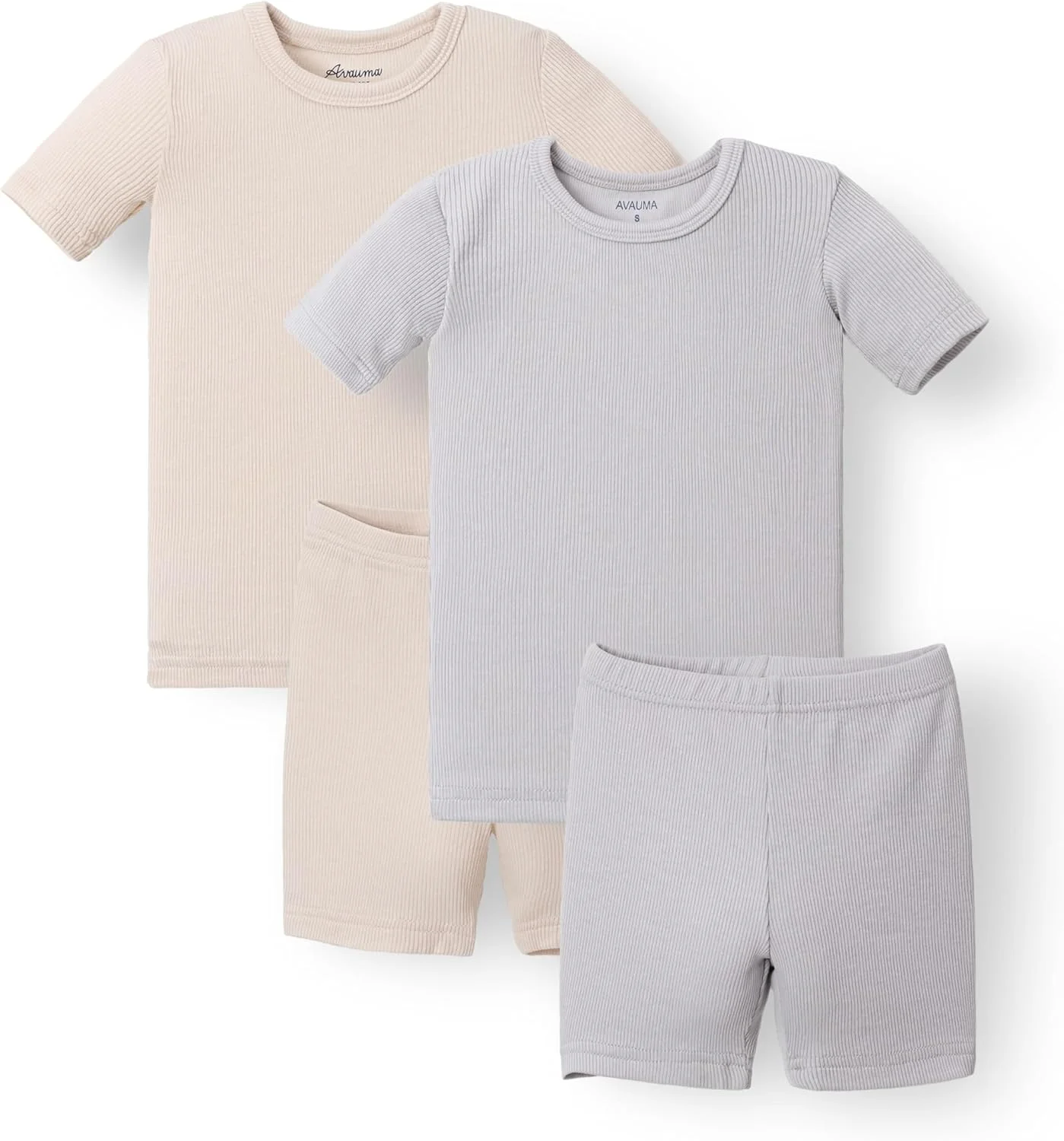 ست لباس خواب نوزاد آواوما، مناسب برای پسران و دختران، لباس خواب دنده ای و راحت برای کودکان و نوزادان، مناسب برای استفاده روزمره