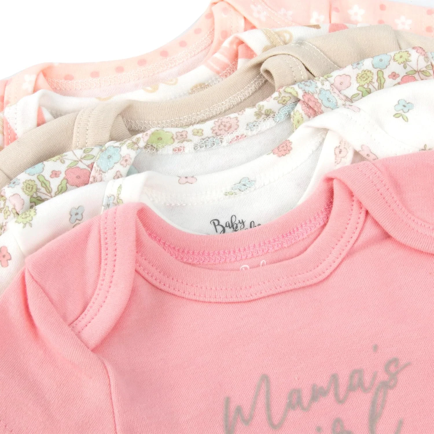 ست 3 تکه بادی نوزادی دخترانه بیبی اسنشیالز طرح دختر مامان و گلدار