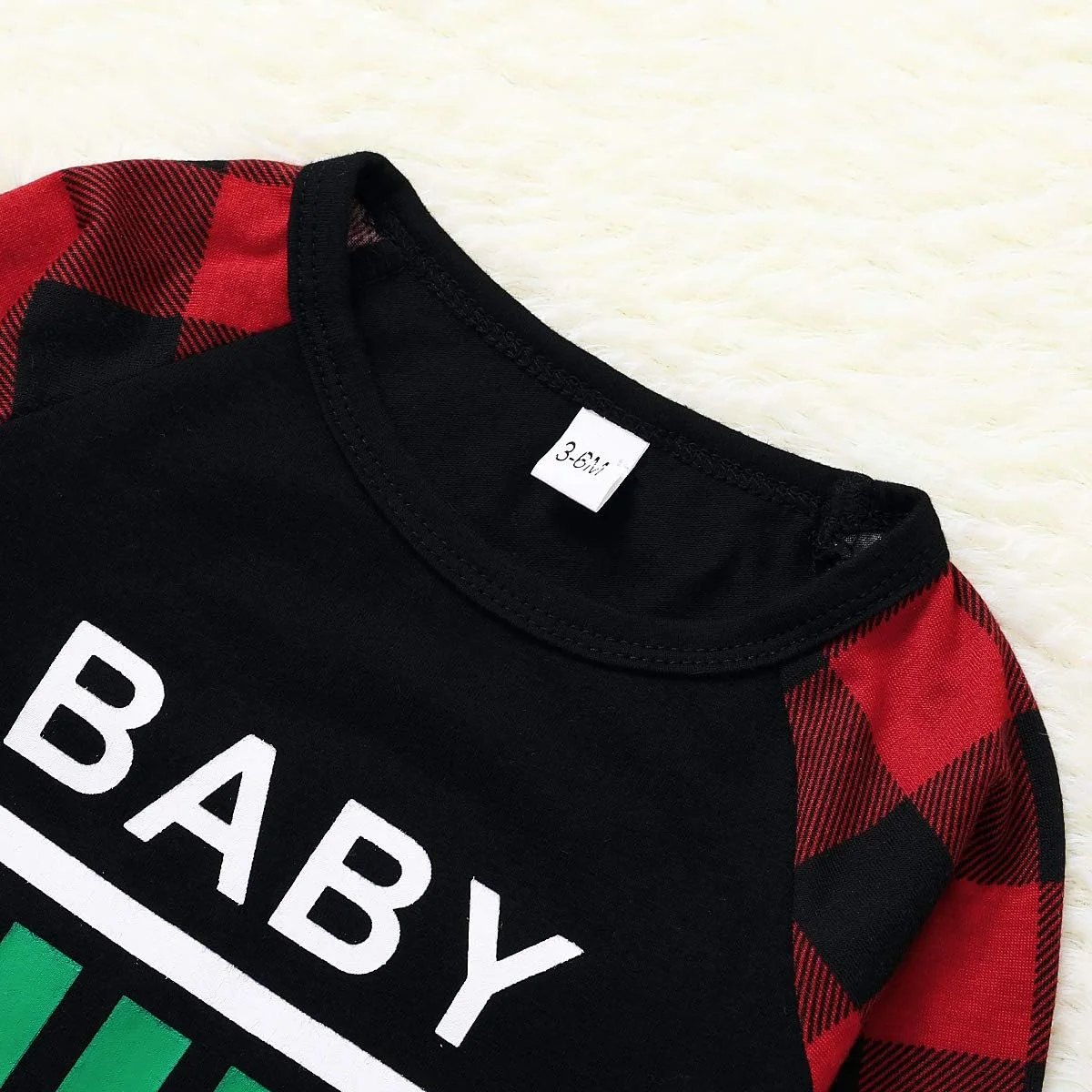 لباس خواب کریسمس خانوادگی آمیسز، لباس خواب تی شرت و شلوار ست لباس خانگی برای مردان، زنان، دختران، پسران و نوزادان، مشکی - نوزاد، 12-18 ماه