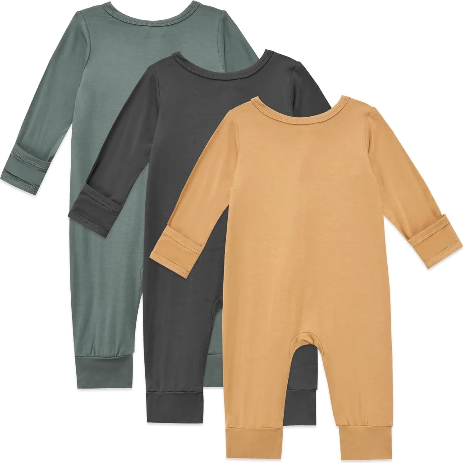 لباس خواب بدون جوراب نوزادی Aablexema، ریون، 3 تکه، رامپر زیپ دار نوزاد униsex با سرآستین دستکش دار، لباس خواب و بازی لباس خواب بدون جوراب نوزادی Aablexema، ریون، 3 تکه، رامپر زیپ دار نوزاد униsex با سرآستین دستکش دار، لباس خواب و بازی