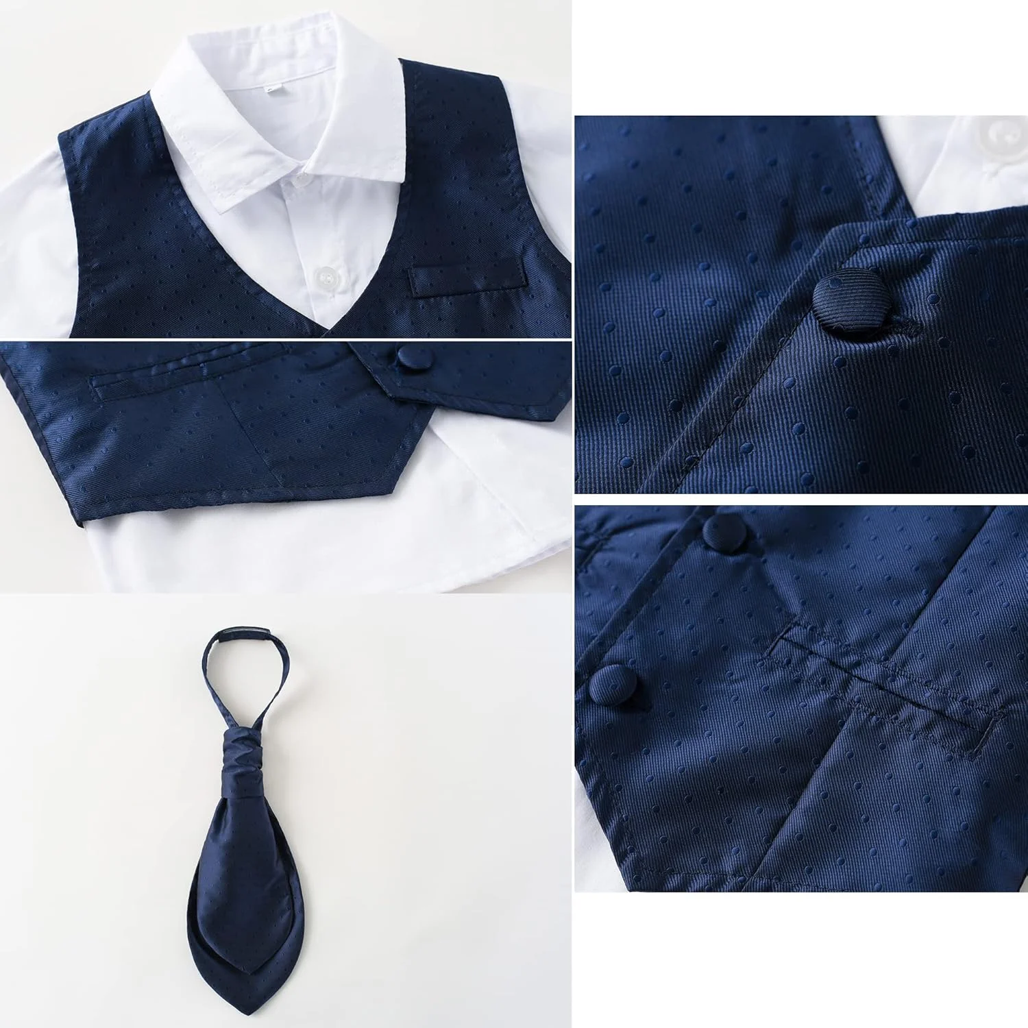 ست لباس پسرانه کیموکت، کت و شلوار آستین بلند جنتلمن تاکسیدو جلیقه مناسب جشن تولد و عروسی