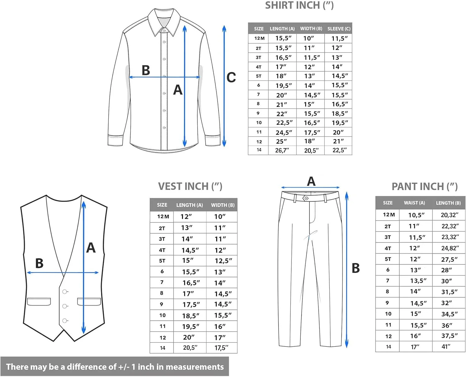 ست کت و شلوار پسرانه Lilax baby-boys، ست کت و شلوار اسلیم فیت، ست شلوار کت و شلوار تجاری (بسته 4 عددی)