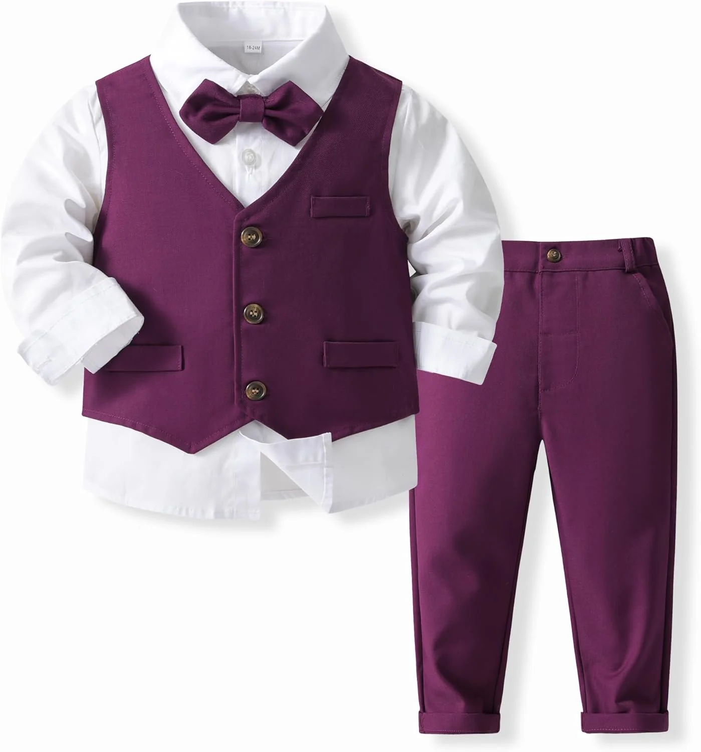 ست لباس رسمی پسرانه کیموکت، شامل پاپیون، کت و شلوار، جلیقه و مناسب برای مهمانی و عروسی ست لباس رسمی پسرانه کیموکت، شامل پاپیون، کت و شلوار، جلیقه و مناسب برای مهمانی و عروسی