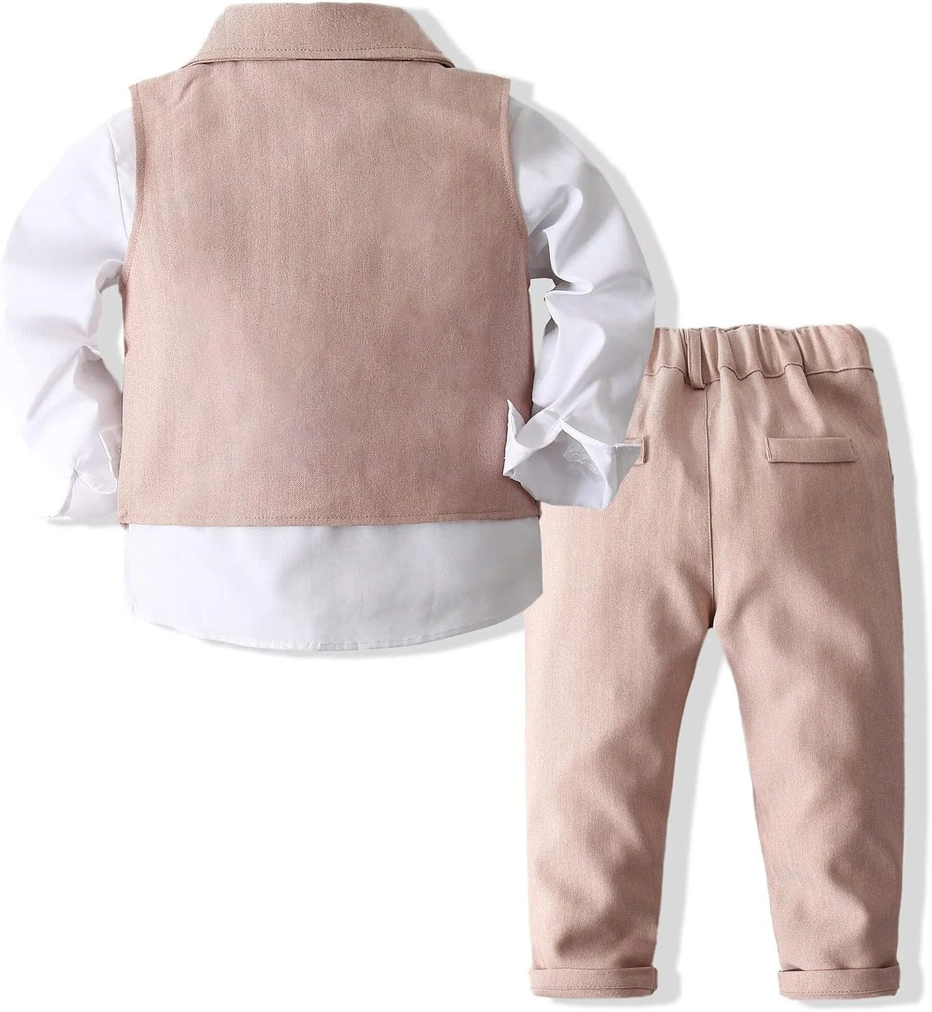 ست سه تکه پسرانه شامل پیراهن مجلسی، پاپیون، جلیقه و شلوار