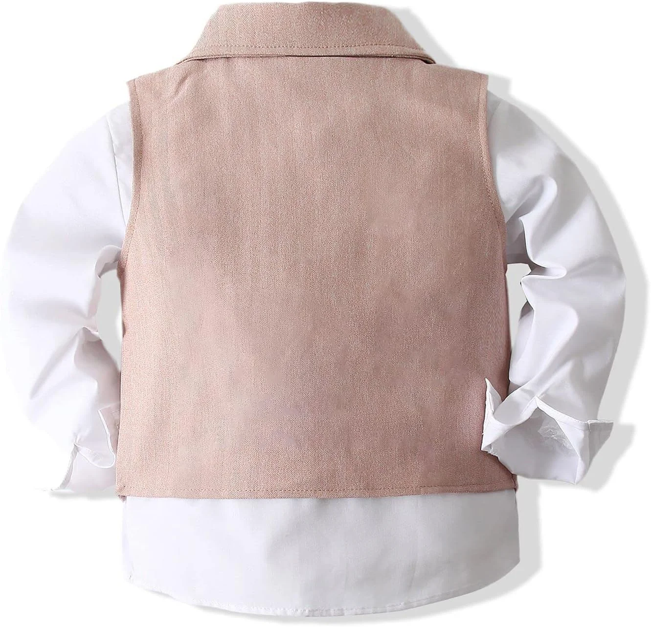 ست سه تکه پسرانه شامل پیراهن مجلسی، پاپیون، جلیقه و شلوار