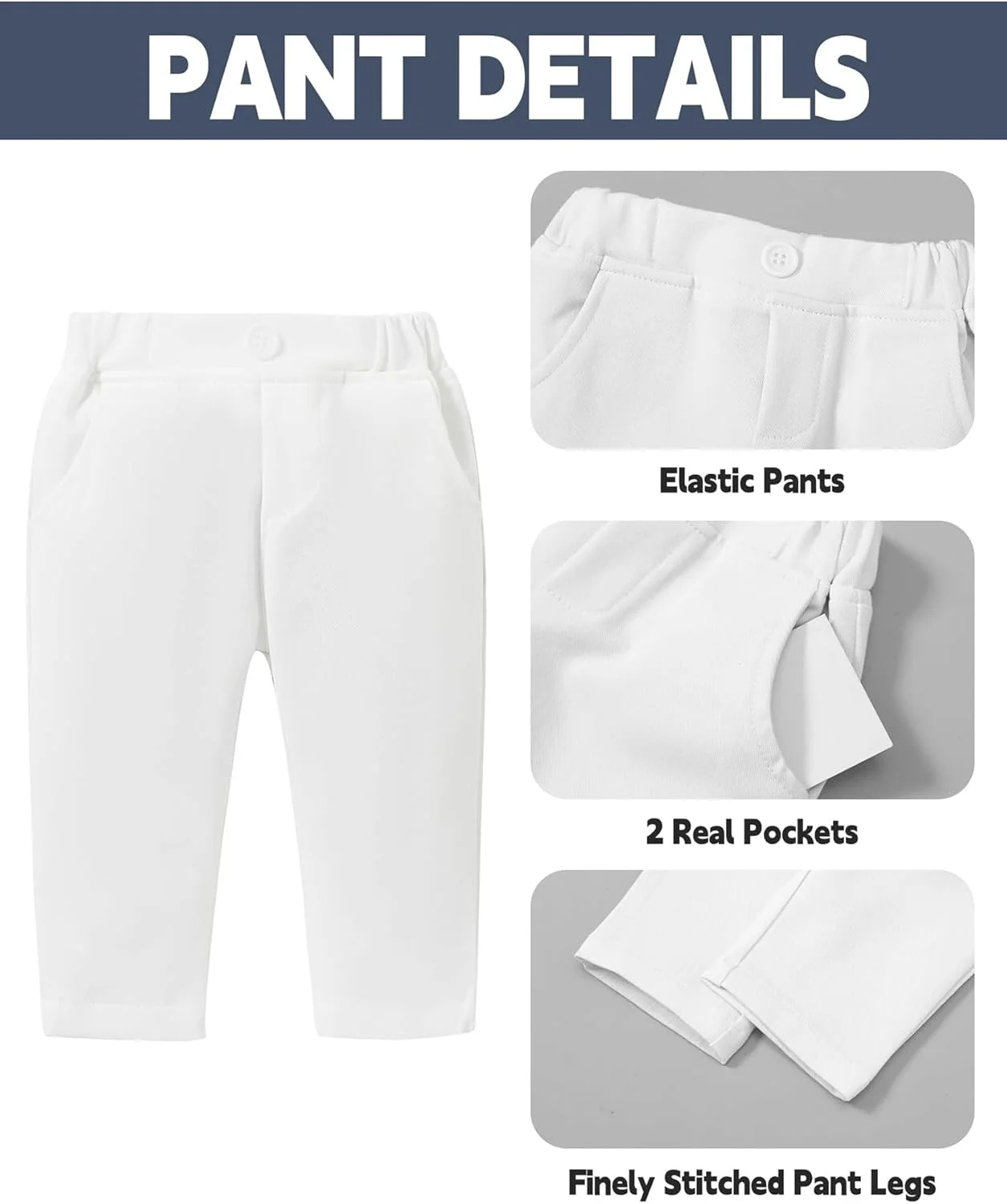 ست لباس رسمی 5 تکه پسرانه - پیراهن، جلیقه، گل سینه، کراوات و شلوار، لباس جنتلمن نوزادی برای 0-18 ماه (سایز 90 سانتی متر) ست لباس رسمی 5 تکه پسرانه - پیراهن، جلیقه، گل سینه، کراوات و شلوار، لباس جنتلمن نوزادی برای 0-18 ماه (سایز 90 سانتی متر)