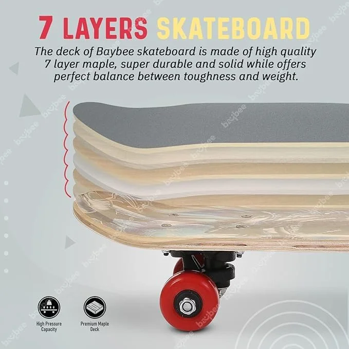 اسکیت برد مینی برای کودکان 3 تا 6 سال - طرح ها و نقش های متنوع، مناسب مبتدیان، بادوام برای پسران و دختران، اندازه: 43 x 8 x 13 سانتی متر