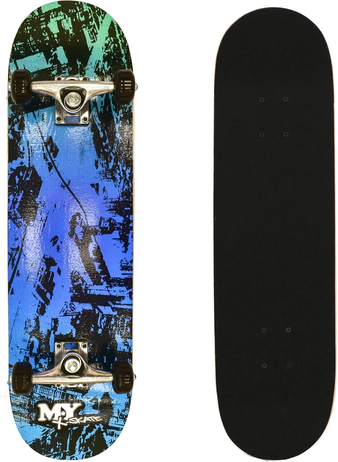 اسکیت برد کامل M.Y X-Skate، اسکیت برد دو طرفه 31 اینچی برای مبتدیان، نوجوانان و بزرگسالان، تخته افرا 7 لایه، بلبرینگ ABEC 7 برای ترفندها و پارک های اسکیت
