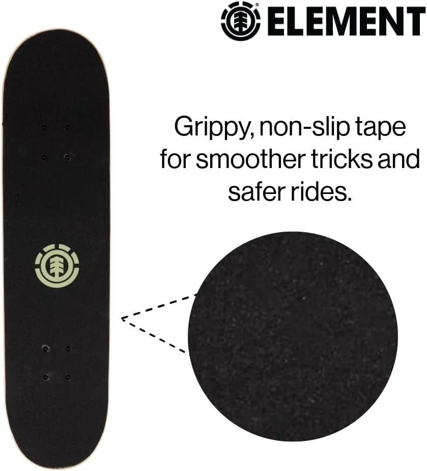 تخته اسکیت بورد Element Popsicle - 31" x 7.75"، اسکیت بورد لانگ بورد بچه گانه، تخته چوبی 7 لایه، تراک های آلومینیومی 5 اینچی، چرخ های اورتان نرم 51 میلی متری 95A، بلبرینگ های سرعت ABEC 5، ایده آل برای جوانان و تمام سطوح مهارت
