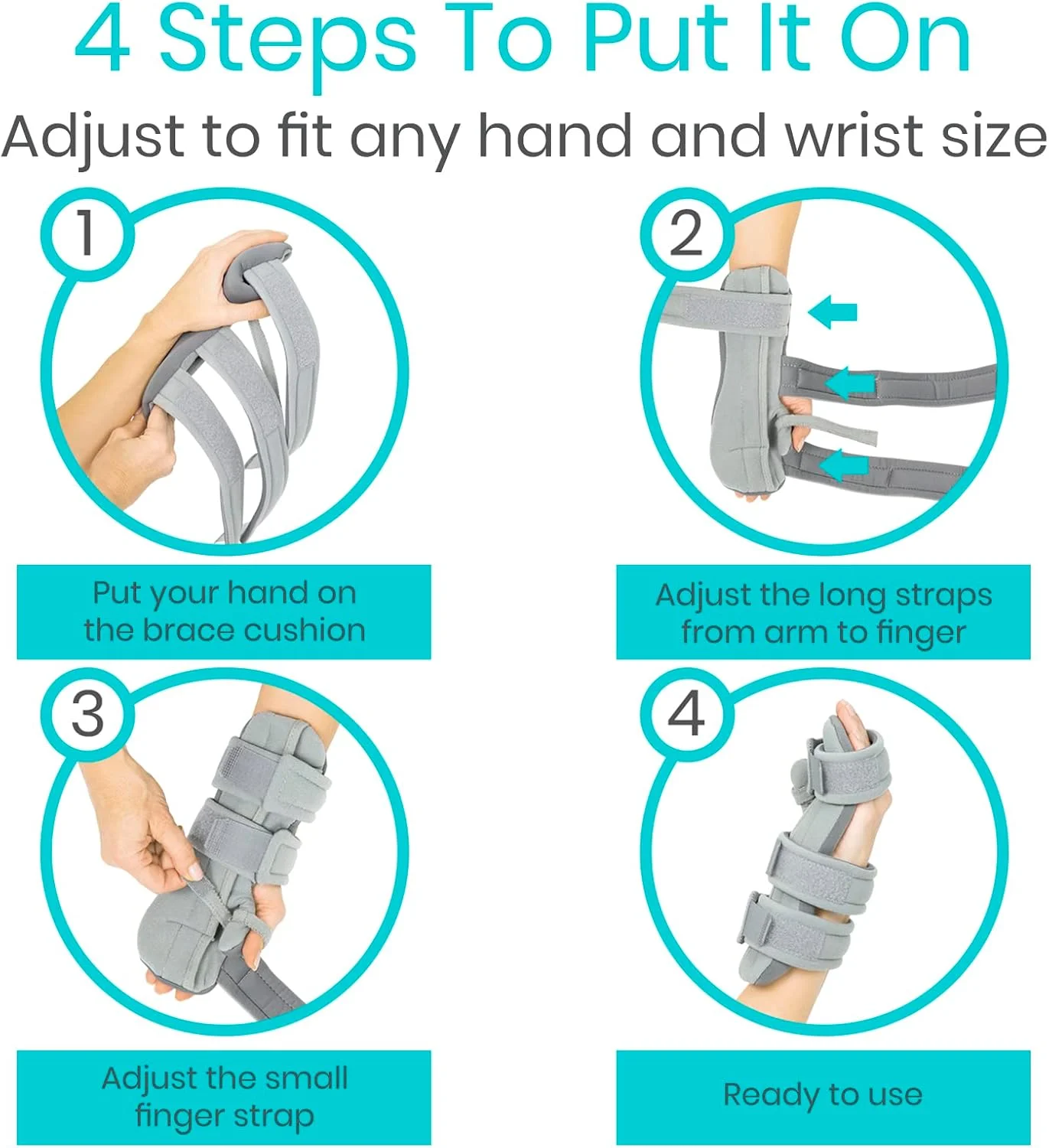 Vive Resting Hand Splint - Night Immobilizer Wrist Finger Brace - Thumb Stabilizer Wrap - for Arthritis, Tendonitis, Carpal Tunnel Pain - Functional Support for Sprains Fractures (Left (Medium), Grey) Vive Resting Hand Splint - Night Immobilizer Wrist Finger Brace - Thumb Stabilizer Wrap - for Arthritis, Tendonitis, Carpal Tunnel Pain - Functional Support for Sprains Fractures (Left (Medium), Grey)