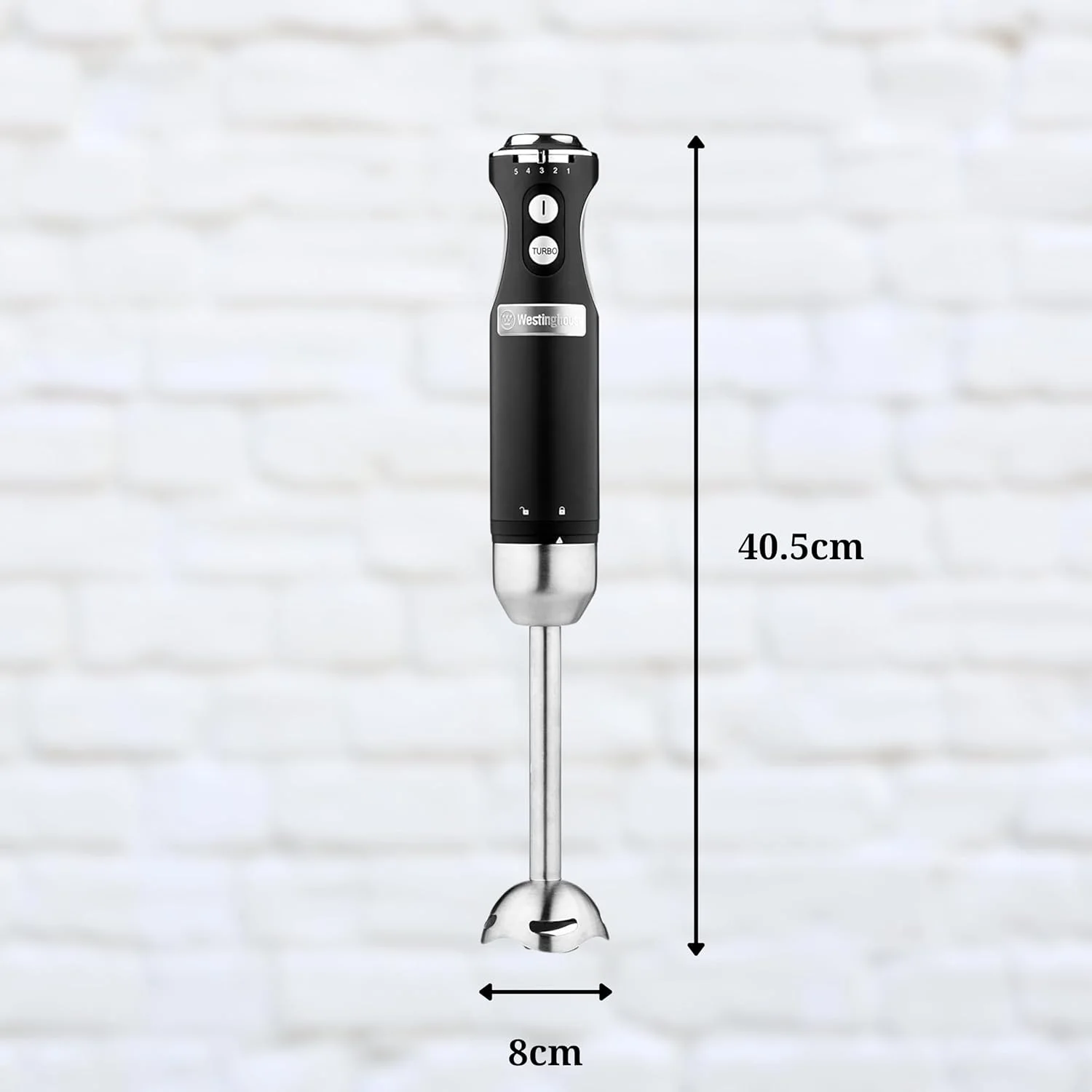 مخلوط کن دستی رترو وستینگهاوس - مخلوط کن میله ای 600 واتی برای آشپزخانه - مخلوط کن برقی سوپ استیل ضد زنگ - همزن غذا با سرعت های مختلف و تنظیمات توربو، دسته نرم و راحت - مشکی