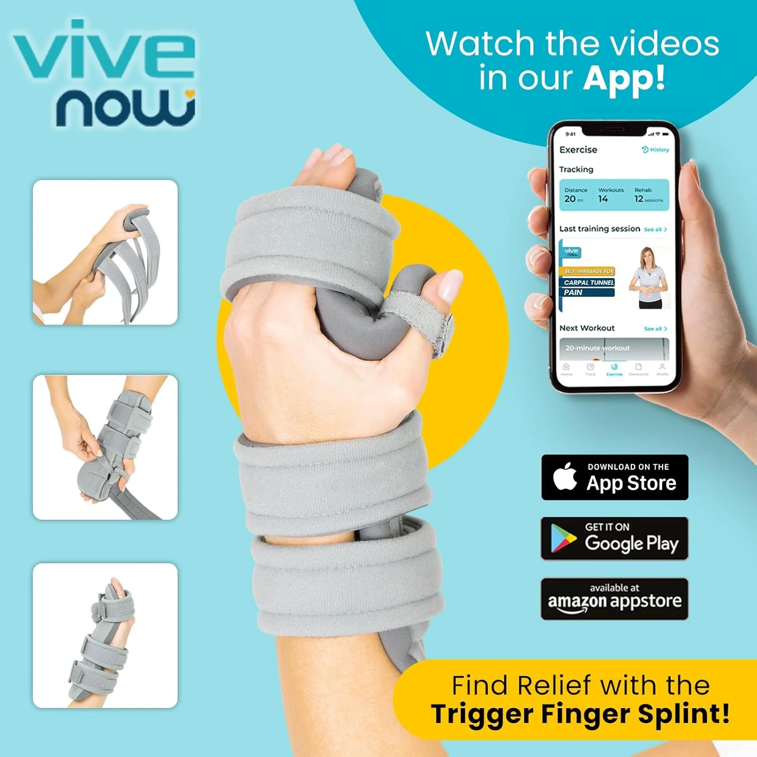 Vive Resting Hand Splint - Night Immobilizer Wrist Finger Brace - Thumb Stabilizer Wrap - for Arthritis, Tendonitis, Carpal Tunnel Pain - Functional Support for Sprains Fractures (Left (Medium), Grey) Vive Resting Hand Splint - Night Immobilizer Wrist Finger Brace - Thumb Stabilizer Wrap - for Arthritis, Tendonitis, Carpal Tunnel Pain - Functional Support for Sprains Fractures (Left (Medium), Grey)