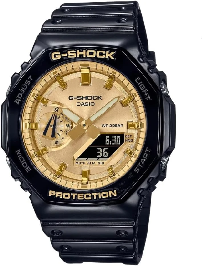 ساعت مچی مردانه کاسیو جی شاک دیجیتال آنالوگ صفحه طلایی هشت ضلعی بند رزین مدل GA-2100GB-1ADR ساعت مچی مردانه کاسیو جی شاک دیجیتال آنالوگ صفحه طلایی هشت ضلعی بند رزین مدل GA-2100GB-1ADR