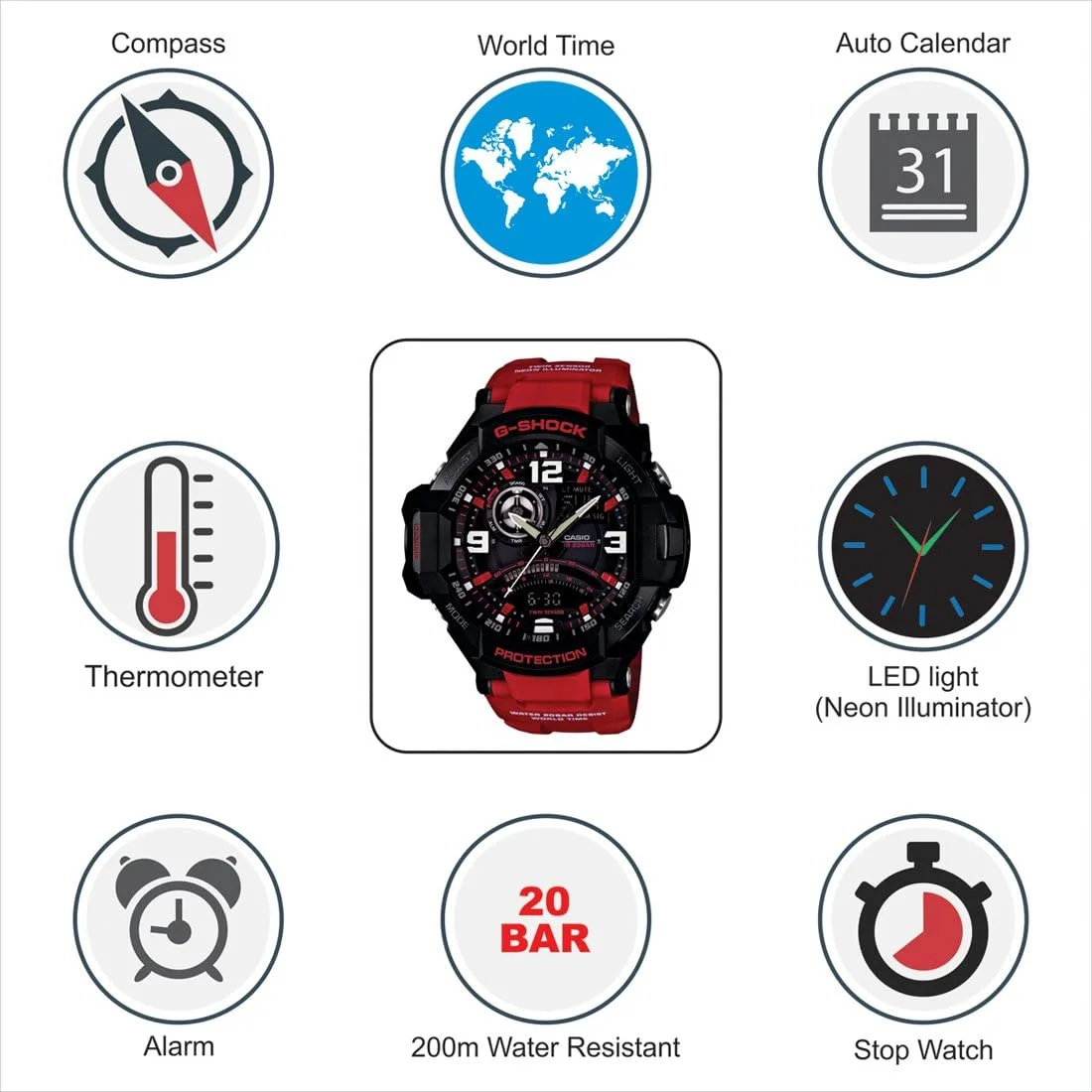 ساعت مچی آنالوگ دیجیتال کاسیو مدل AW 500Bb 1E G Shock