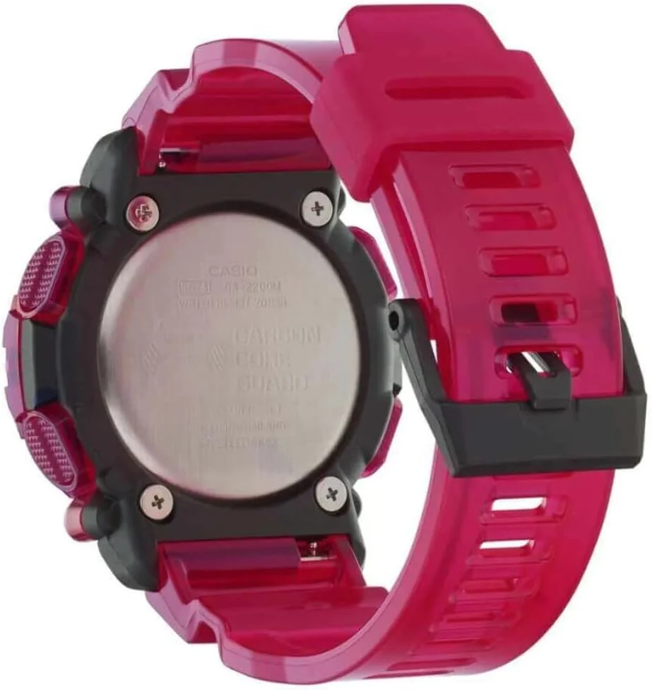 ساعت مچی عقربهای مردانه کاسیو مدل GA-2200SKL-4AER G-Shock با بند رزینی، مشکی/صورتی ساعت مچی عقربهای مردانه کاسیو مدل GA-2200SKL-4AER G-Shock با بند رزینی، مشکی/صورتی