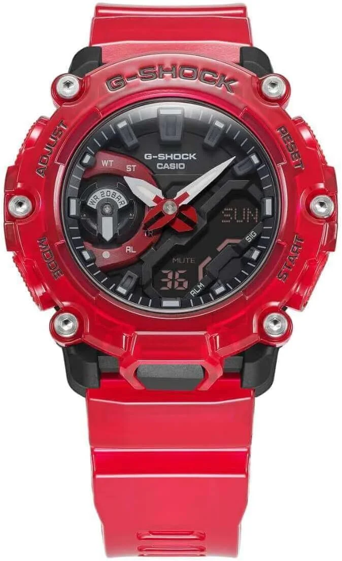 ساعت مچی عقربهای مردانه کاسیو مدل GA-2200SKL-4AER G-Shock با بند رزینی، مشکی/صورتی ساعت مچی عقربهای مردانه کاسیو مدل GA-2200SKL-4AER G-Shock با بند رزینی، مشکی/صورتی