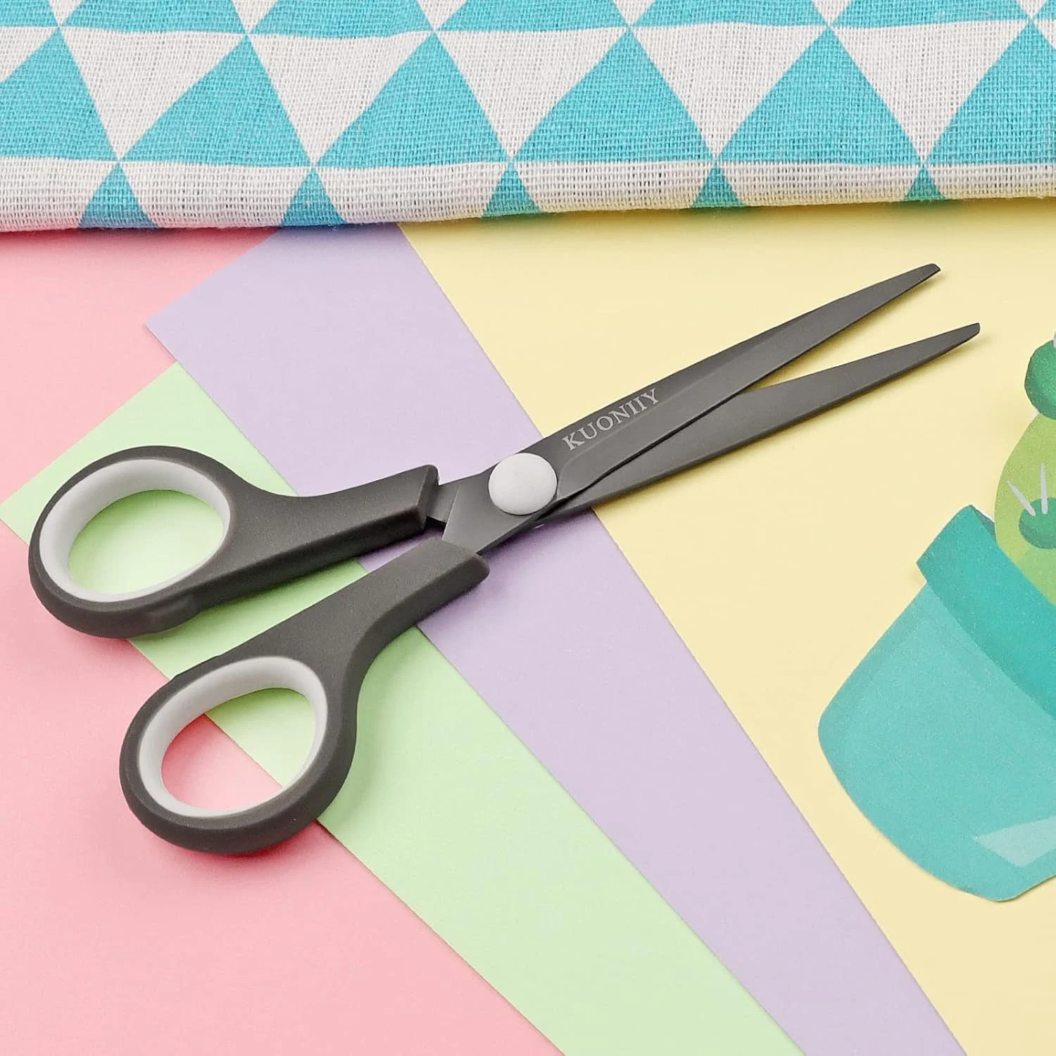 قیچی کوئونیی فوق العاده تیز با روکش تیتانیوم و دسته های نرم و راحت، قیچی چند منظوره 6.0 اینچ قیچی کوئونیی فوق العاده تیز با روکش تیتانیوم و دسته های نرم و راحت، قیچی چند منظوره 6.0 اینچ