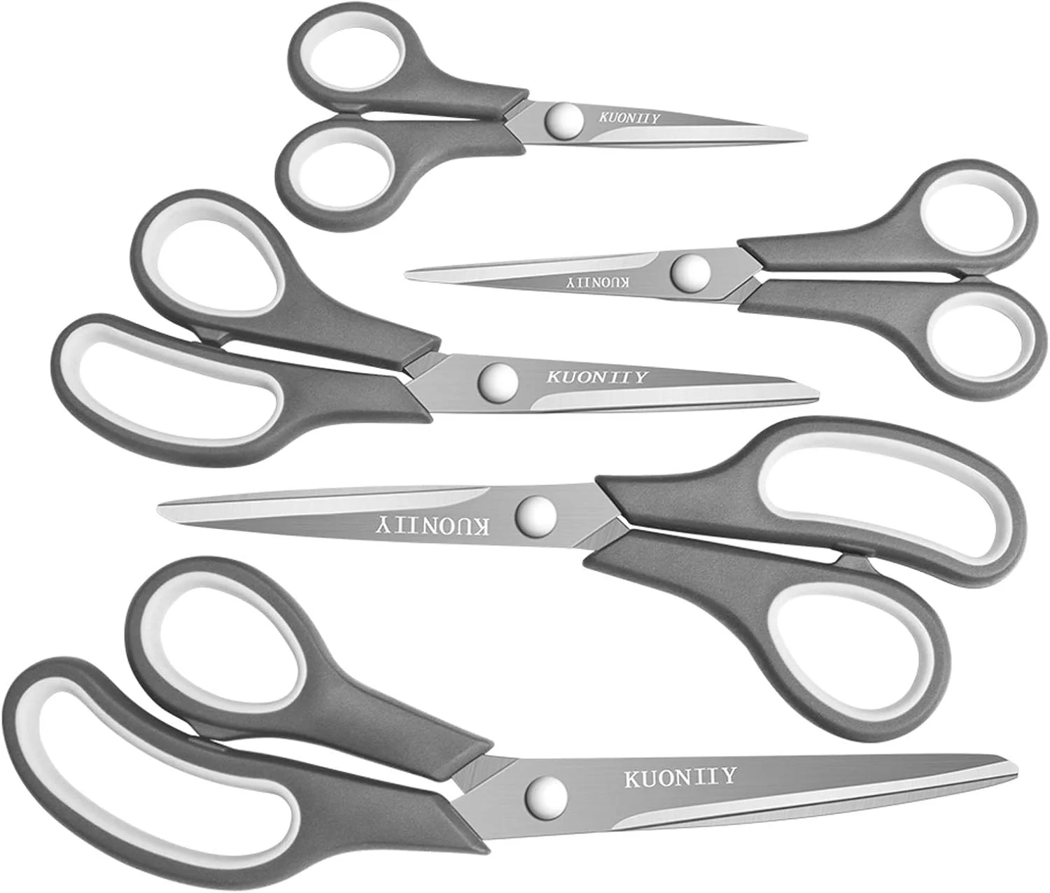 قیچی های فوق العاده تیز KUONIIY با دسته های نرم و راحت - ست قیچی چند منظوره 5 عددی
