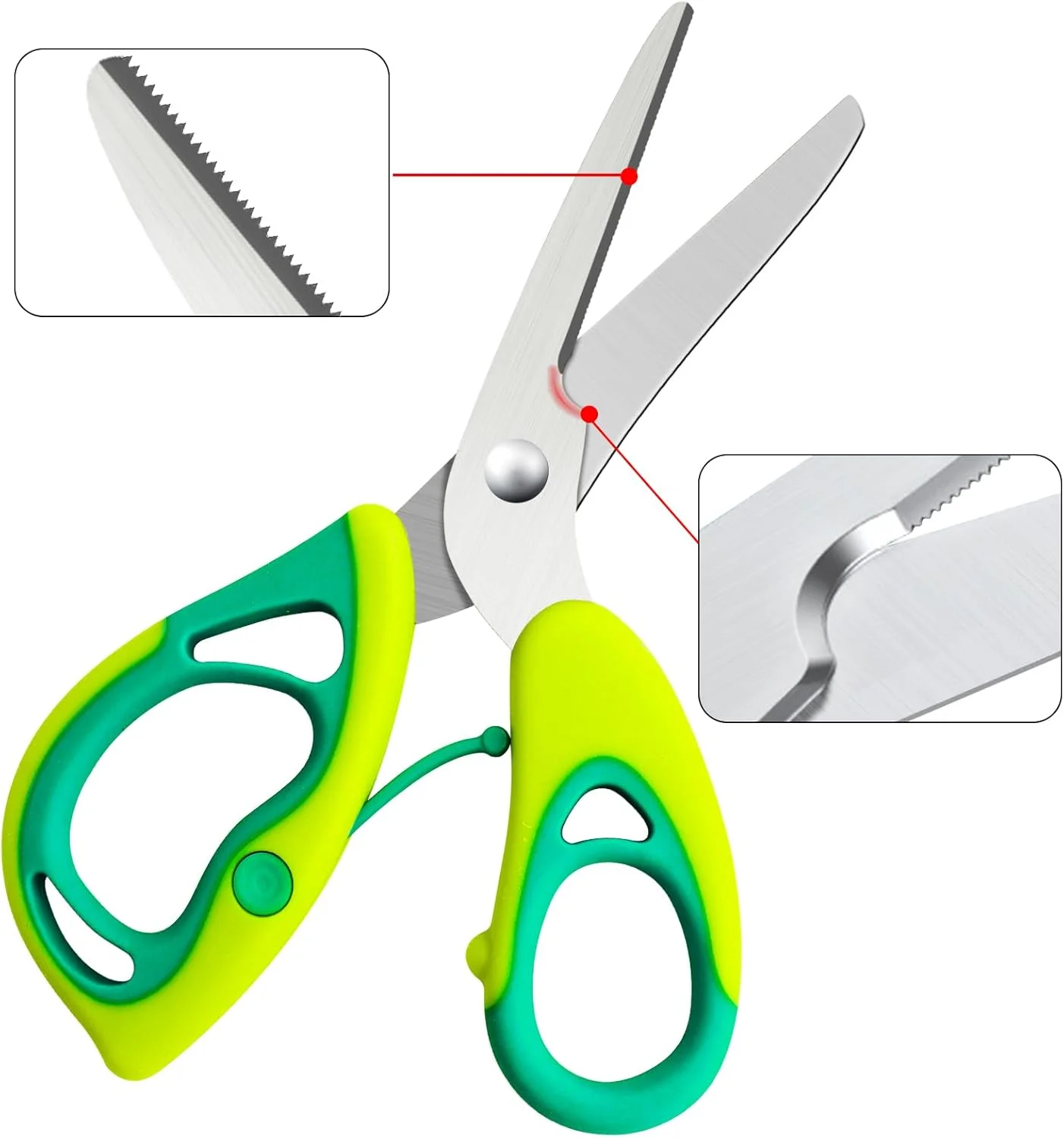 قیچی غذای کودک KUONIIY، قیچی آشپزخانه قابل حمل و بهداشتی با روکش ضد گرد و غبار و کیف مسافرتی