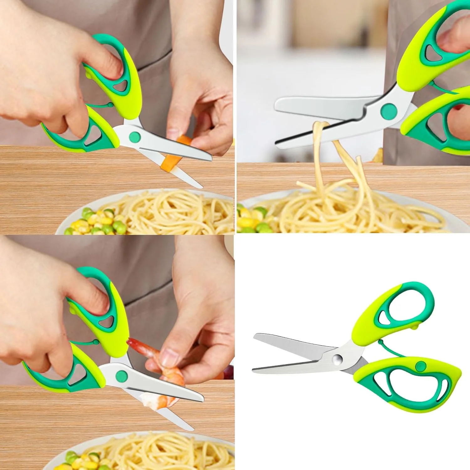 قیچی غذای کودک KUONIIY، قیچی آشپزخانه قابل حمل و بهداشتی با روکش ضد گرد و غبار و کیف مسافرتی