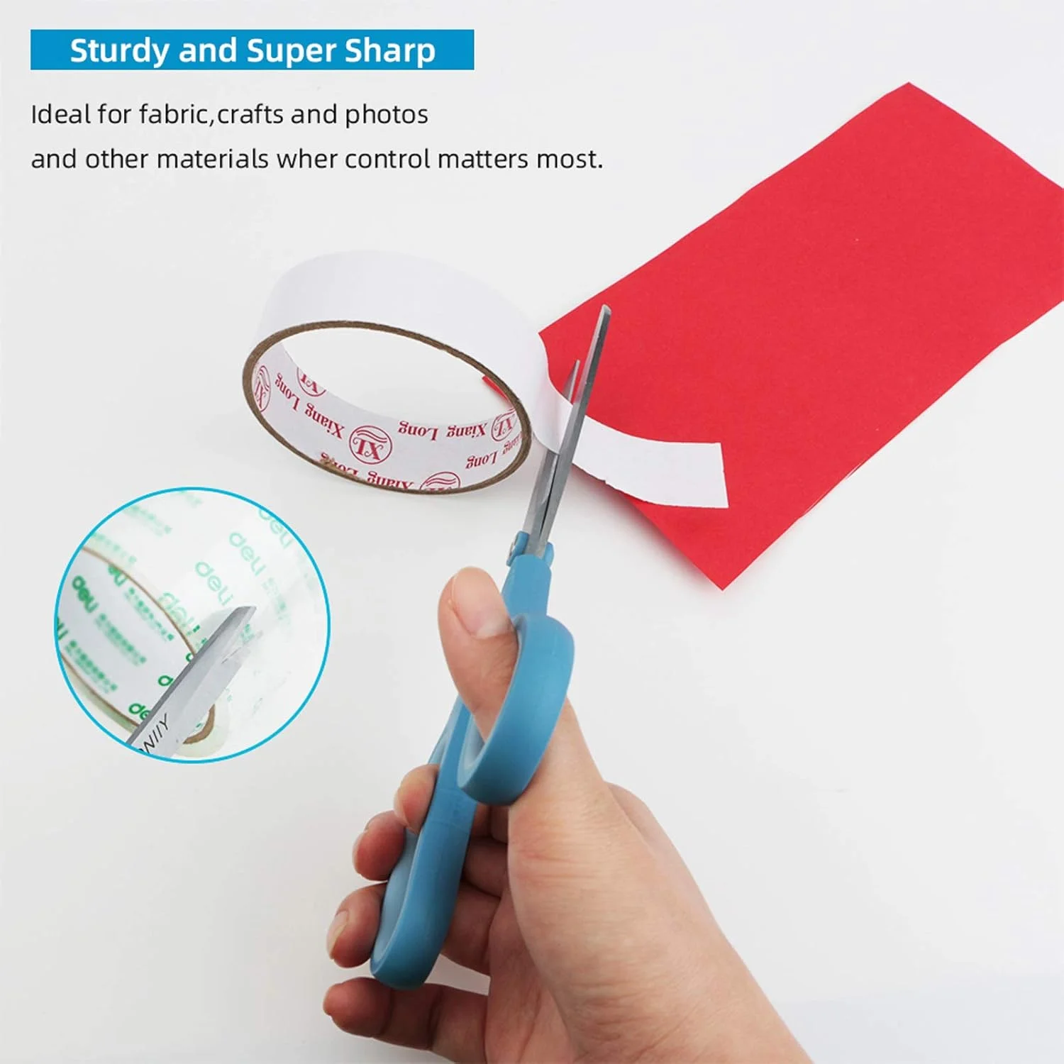 قیچی کوئونیی 8 اینچی با دسته نرم و راحت و تیغه های تیز، بسته 3 عددی