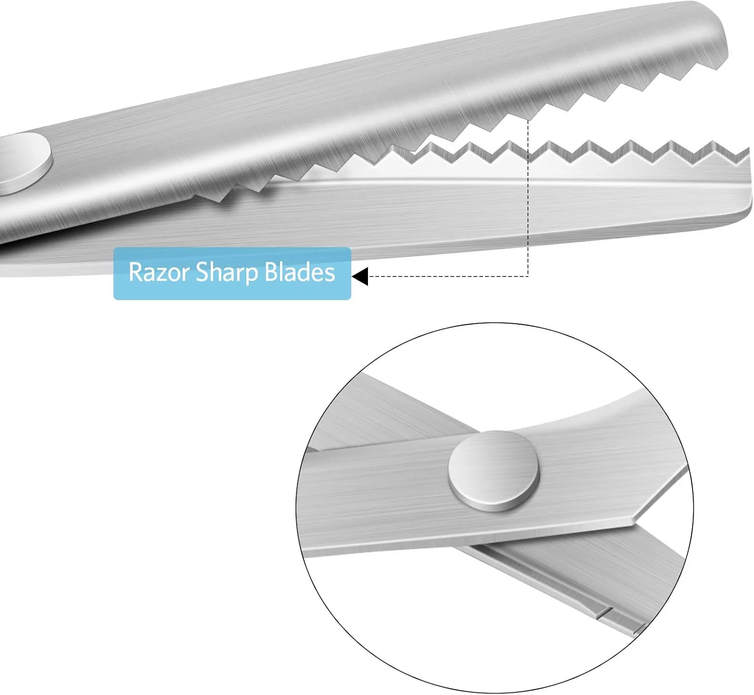 قیچی زیگزاگ KUONIIY، ست قیچی زیگزاگی، قیچی دندانه دار حرفه ای برای برش پارچه، مناسب برای خیاط، شامل قیچی زیگزاگ 9.4 اینچی، نخ چین 4.1 اینچی، آبی تیره قرمز قیچی زیگزاگ KUONIIY، ست قیچی زیگزاگی، قیچی دندانه دار حرفه ای برای برش پارچه، مناسب برای خیاط، شامل قیچی زیگزاگ 9.4 اینچی، نخ چین 4.1 اینچی، آبی تیره قرمز