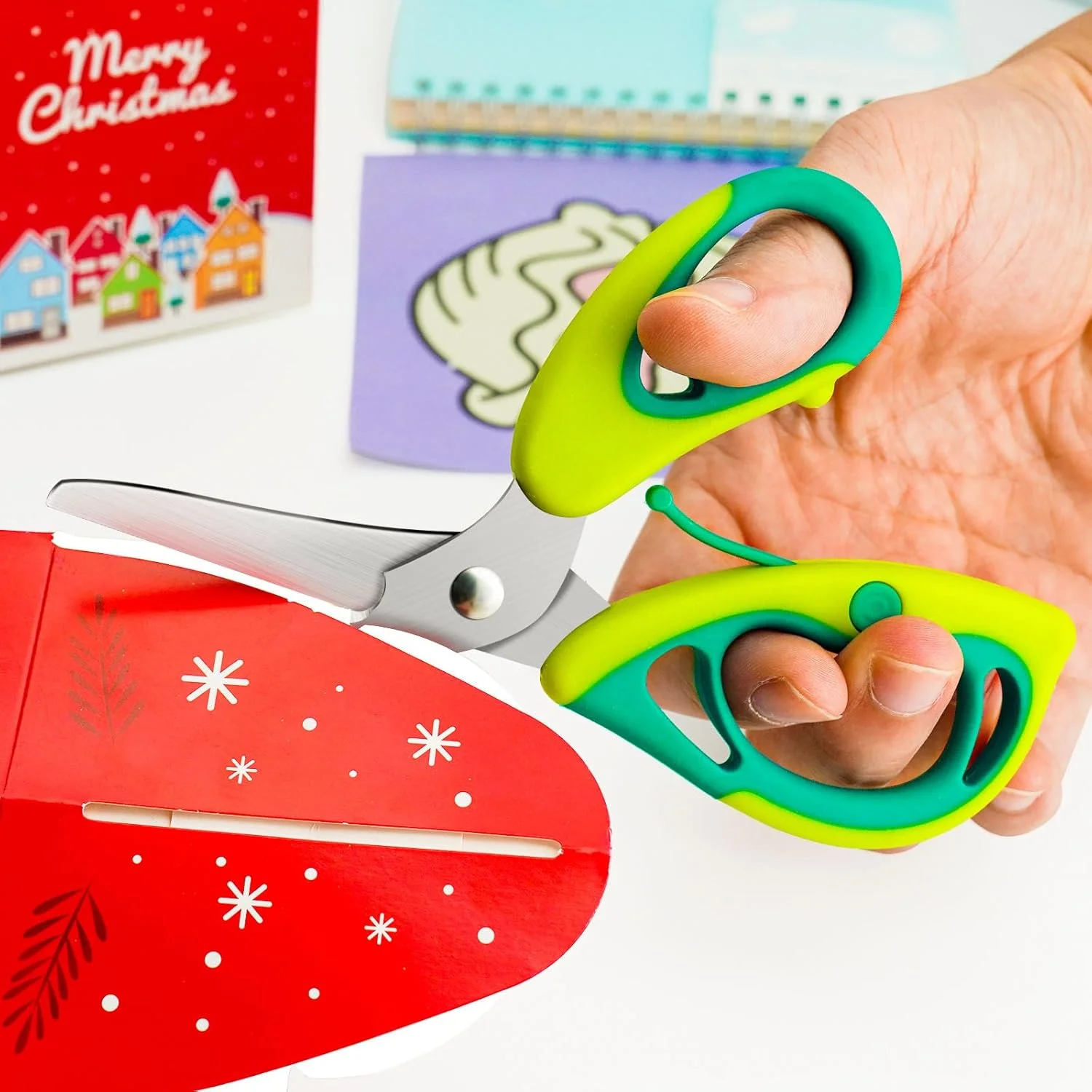 قیچی غذای کودک KUONIIY، قیچی آشپزخانه قابل حمل و بهداشتی با روکش ضد گرد و غبار و کیف مسافرتی