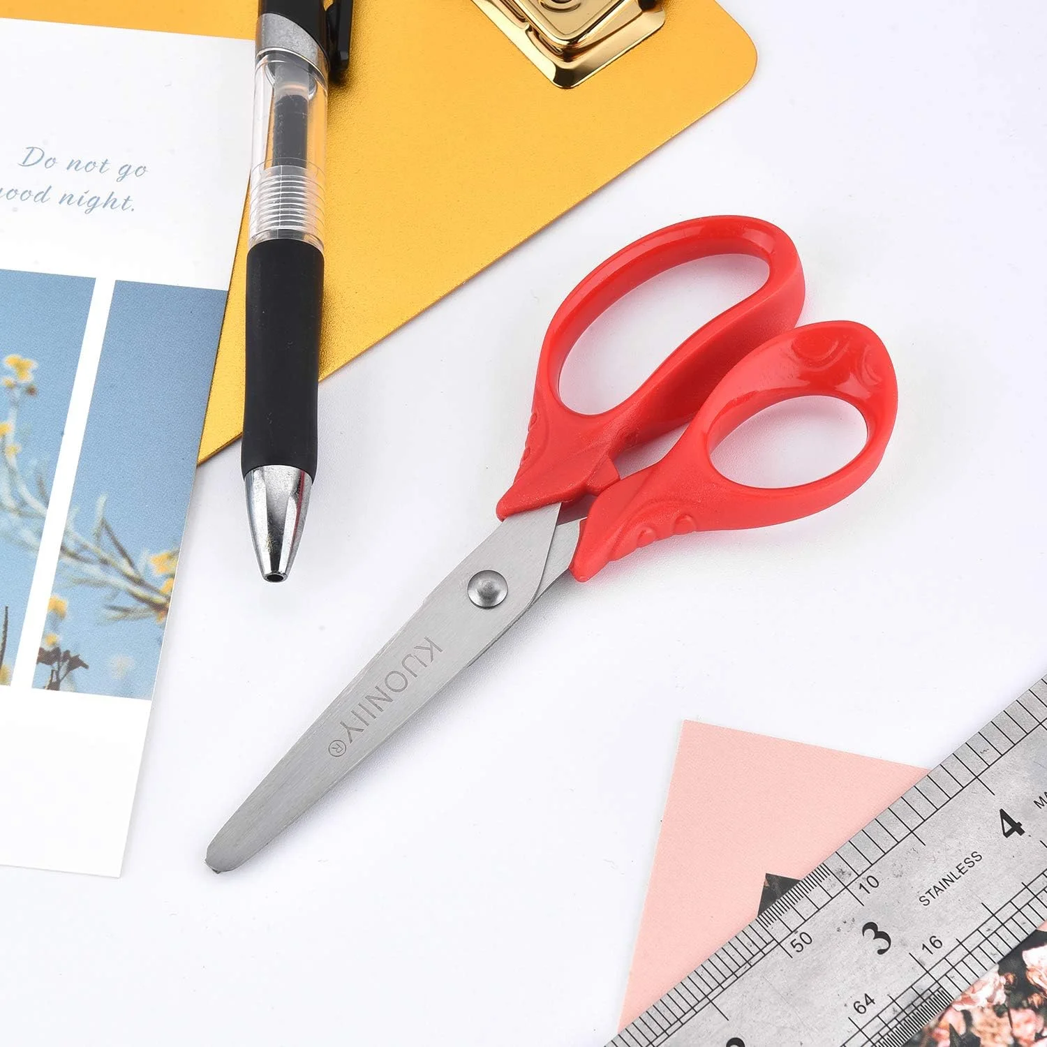 قیچی های 5 اینچی کودکانه KUONIIY، دسته های نرم و راحت، رنگ های متنوع، بسته 30 عددی