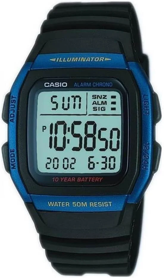 ساعت مچی مردانه کاسیو - صفحه مشکی W-96H-2AVDF، بند مشکی