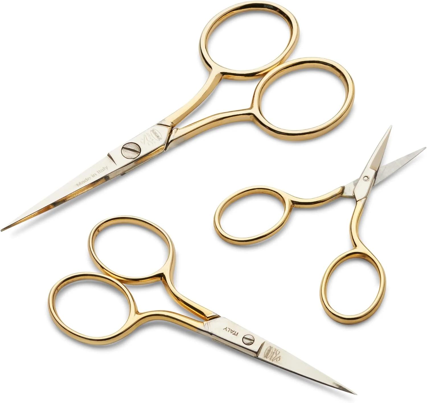 ست قیچی خیاطی و گلدوزی Kings County Tools، 3 عددی | طول 2.75 اینچ، 3.5 اینچ و 4.5 اینچ با نوک تیز | ساخت ایتالیا