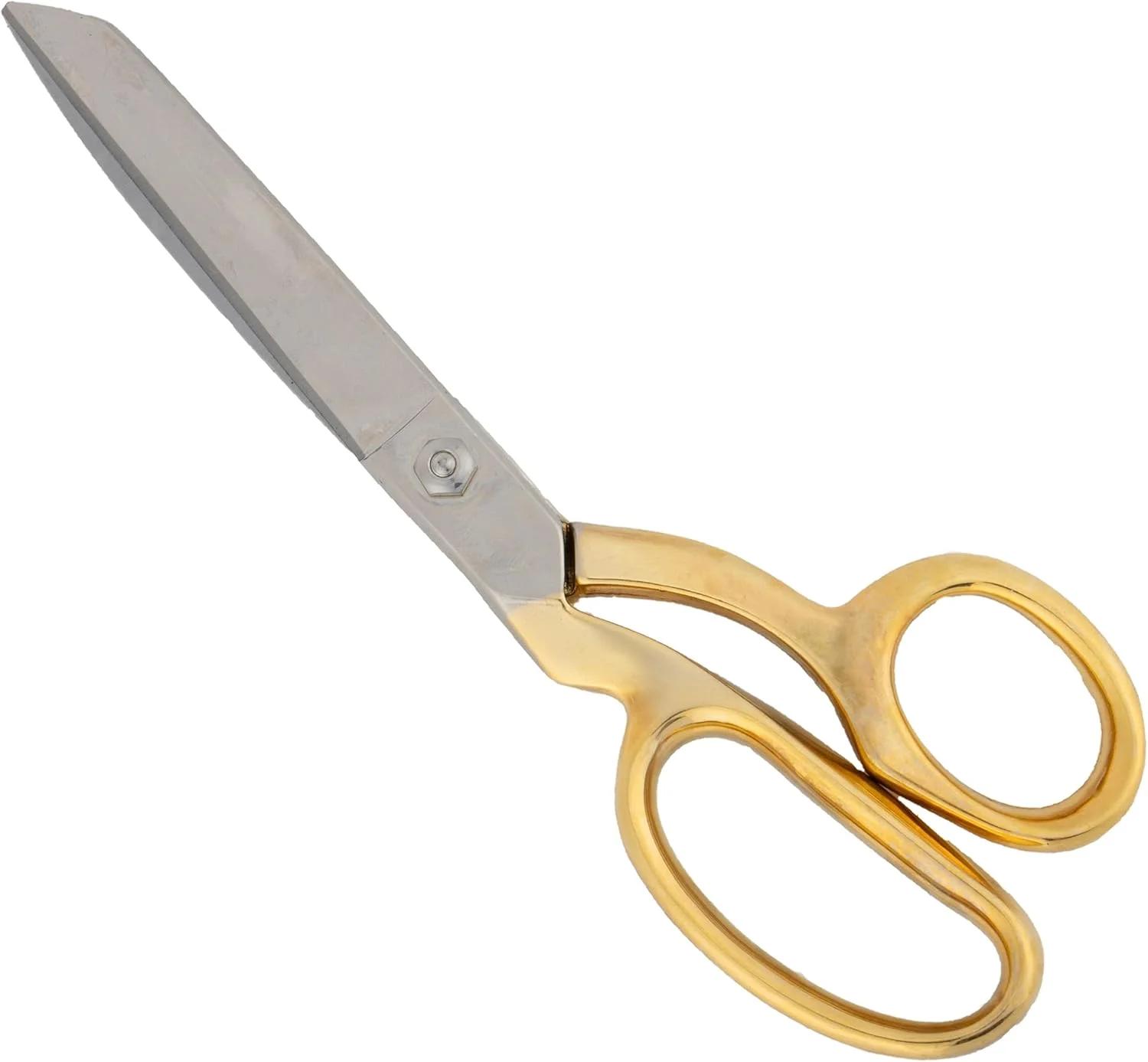 قیچی خیاطی پارچه Kings County Tools | تیغه های فولاد ضد زنگ و دسته های برنجی با روکش طلا | ساخت ایتالیا | طول 8 اینچ