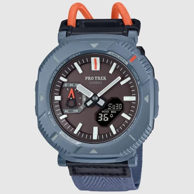 ساعت مچی دیجیتال کاسیو سری PRJ-B001B | Pro Trek | Tough Solar | (مشکی/آبی) | رزین زیستی سازگار با محیط زیست | بلوتوث ساعت مچی دیجیتال کاسیو سری PRJ-B001B | Pro Trek | Tough Solar | (مشکی/آبی) | رزین زیستی سازگار با محیط زیست | بلوتوث
