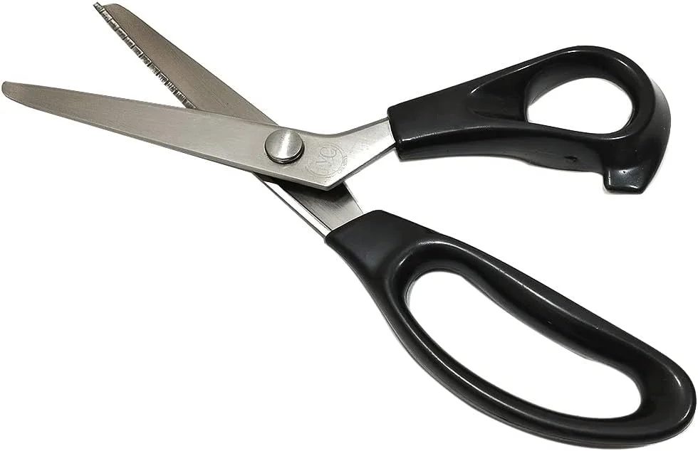 قیچی دندانه‌دار JYC CREATIVE، قیچی خیاطی حرفه‌ای، قیچی صنایع دستی، قیچی در اندازه‌ها و سایزهای مختلف، قیچی استیل ضد زنگ، قیچی لوازم التحریر، (3 میلی متر، مشکی)