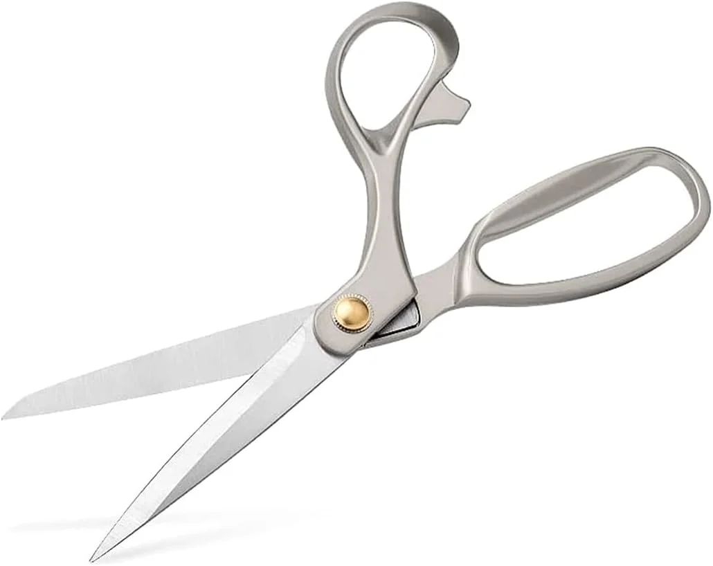 قیچی خیاطی JYC CREATIVE، قیچی حرفه ای خیاطی، قیچی صنایع دستی، قیچی در اندازه های مختلف، قیچی استیل ضد زنگ، برش پارچه، لوازم التحریر (26 سانتی متر، نقره ای)