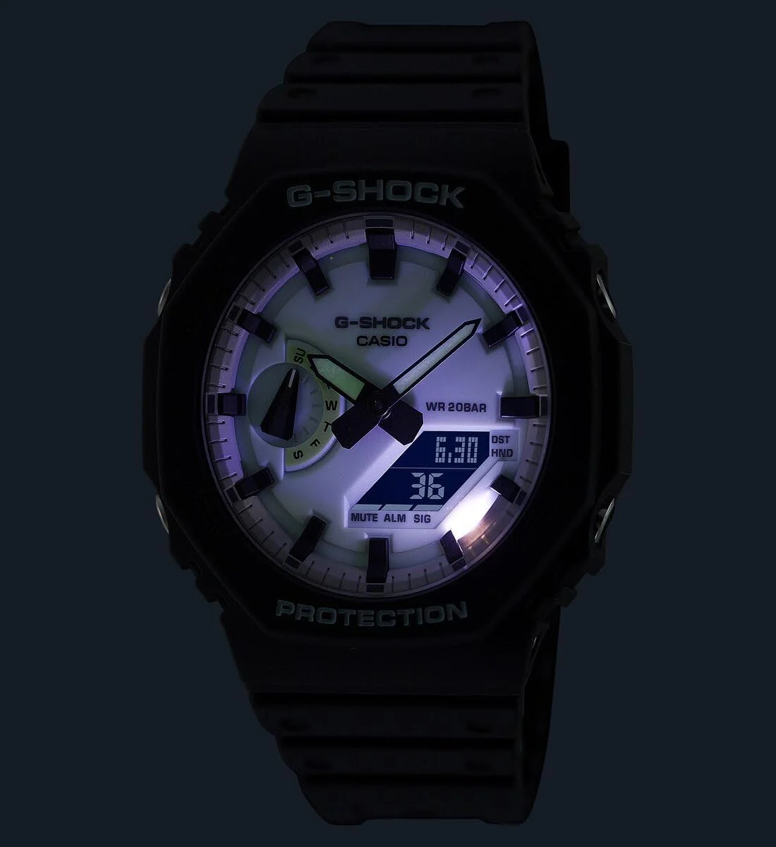 ساعت مچی مردانه کاسیو مدل GA-2100HD-8ADR، سفید ساعت مچی مردانه کاسیو مدل GA-2100HD-8ADR، سفید