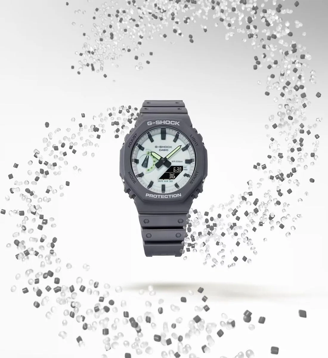 ساعت مچی مردانه کاسیو مدل GA-2100HD-8ADR، سفید ساعت مچی مردانه کاسیو مدل GA-2100HD-8ADR، سفید