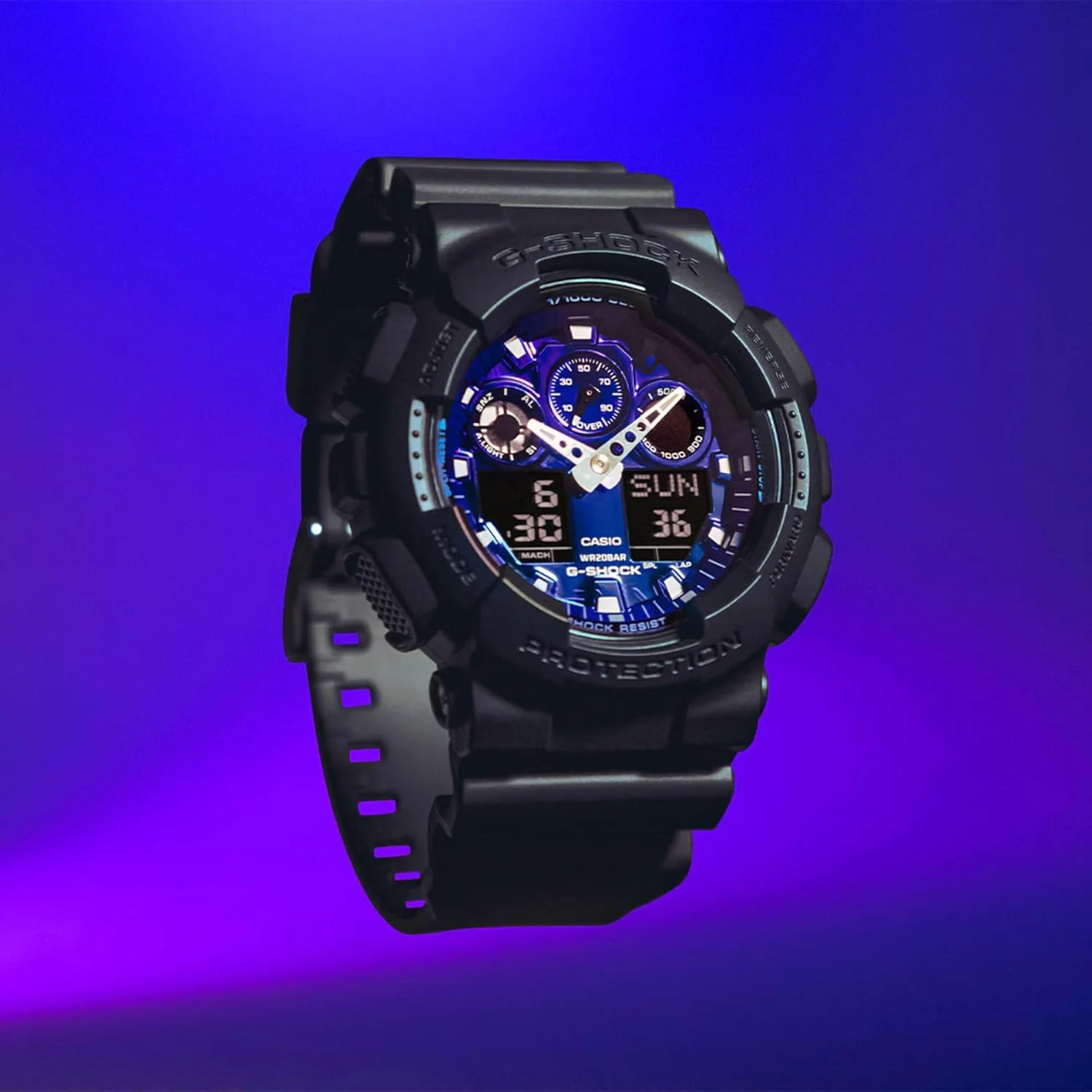 ساعت کاسیو: آبی مدل GA-100FL-1ADR ساعت کاسیو: آبی مدل GA-100FL-1ADR