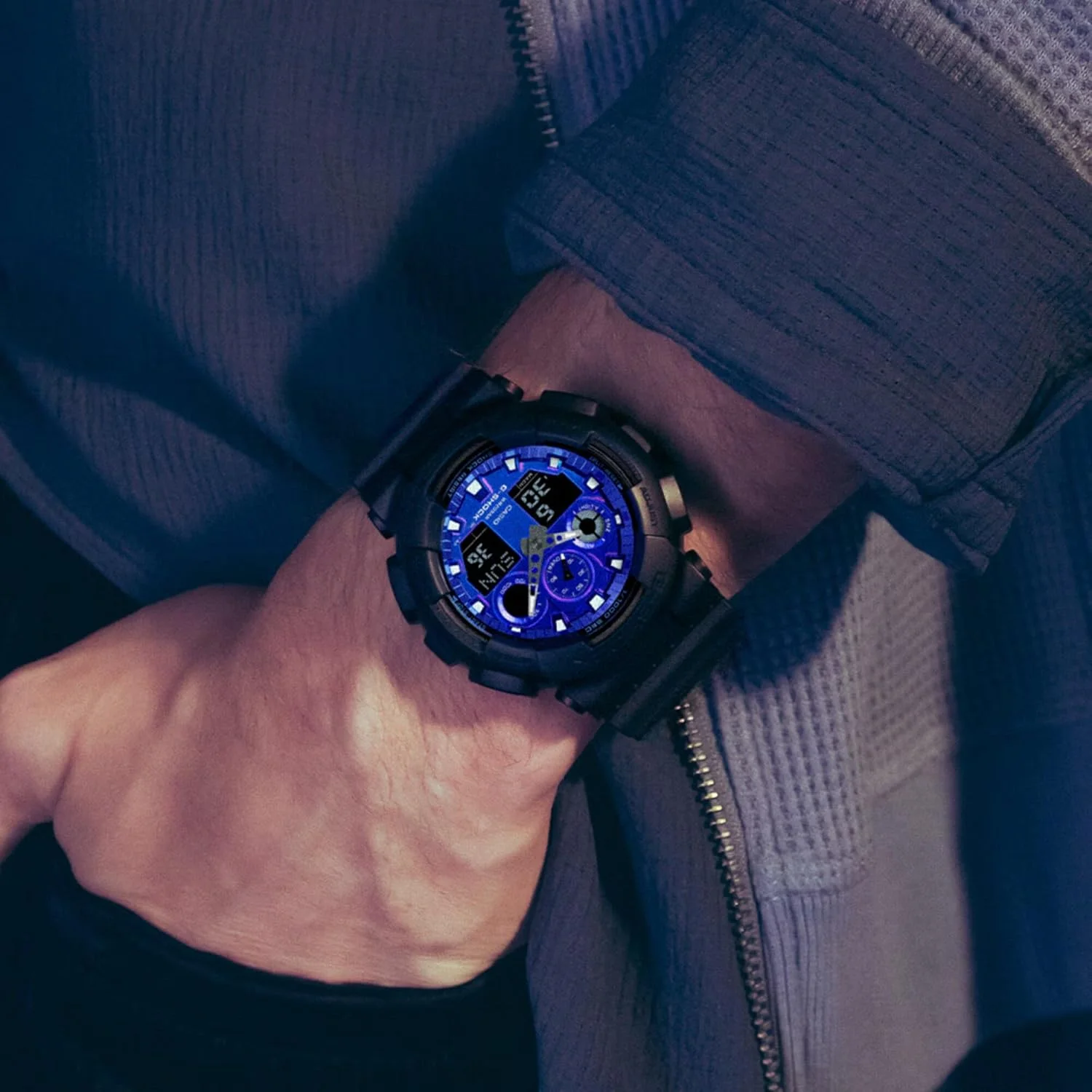 ساعت کاسیو: آبی مدل GA-100FL-1ADR ساعت کاسیو: آبی مدل GA-100FL-1ADR