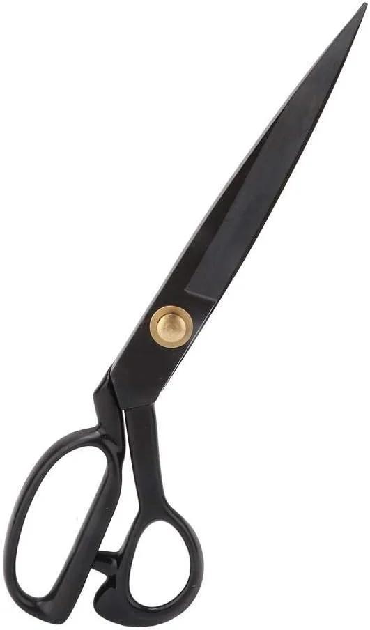 قیچی خیاطی HXCQHW مدل Retro Black Steel، قیچی حرفه ای خیاطی برای پارچه، چرم و صنایع دستی (HC-12in)