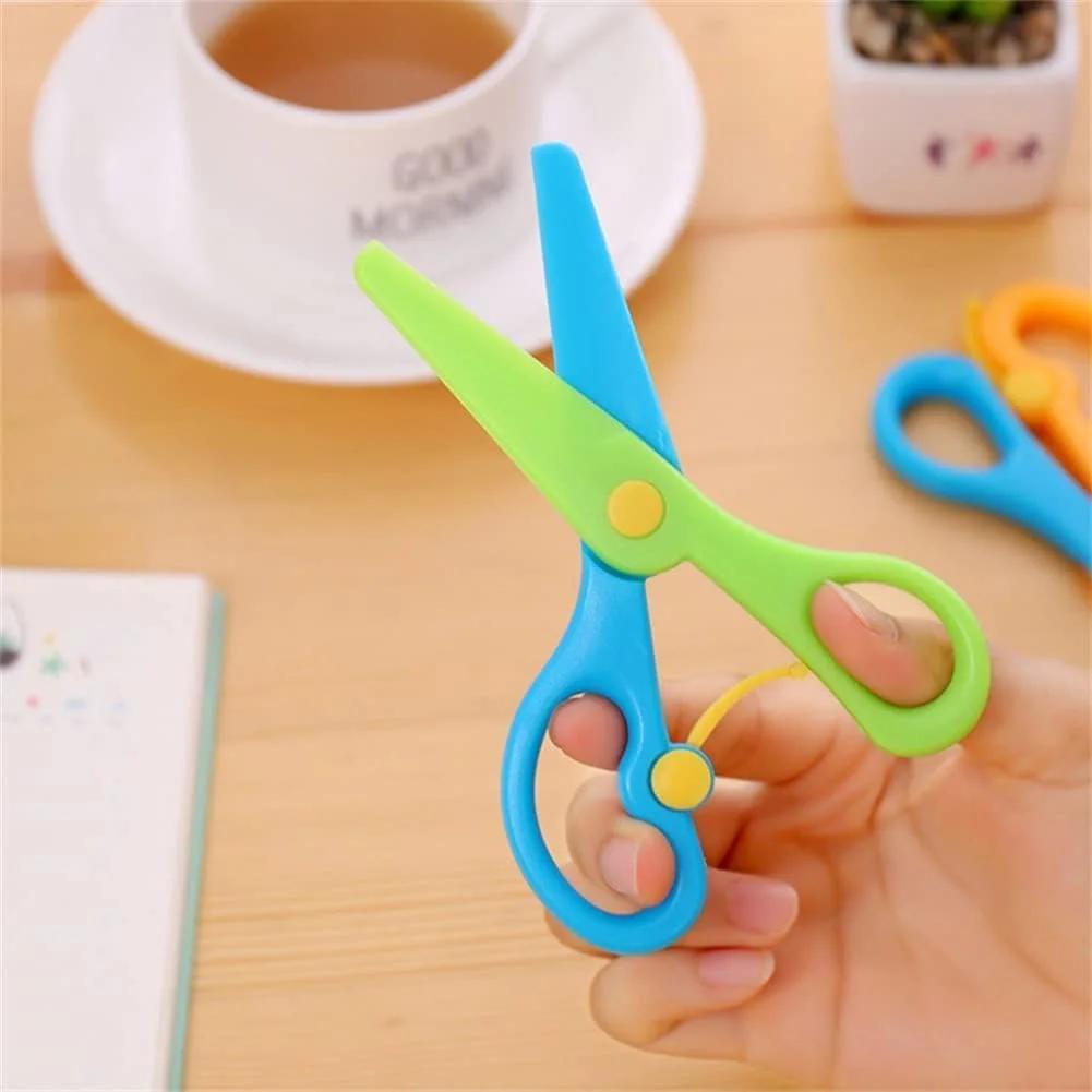 Htppzjr 2 عدد قیچی DIY برای دفترچه یادداشت، عکس، قیچی رنگی، کاغذ توری، تزئین دفتر خاطرات، قیچی کاردستی ایمنی، لوازم التحریر کاردستی