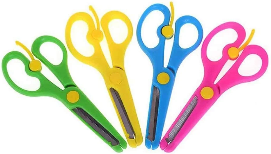 قیچی ایمنی کودک Honbay بسته 4 عددی، ابزار برش کاغذ و کاردستی