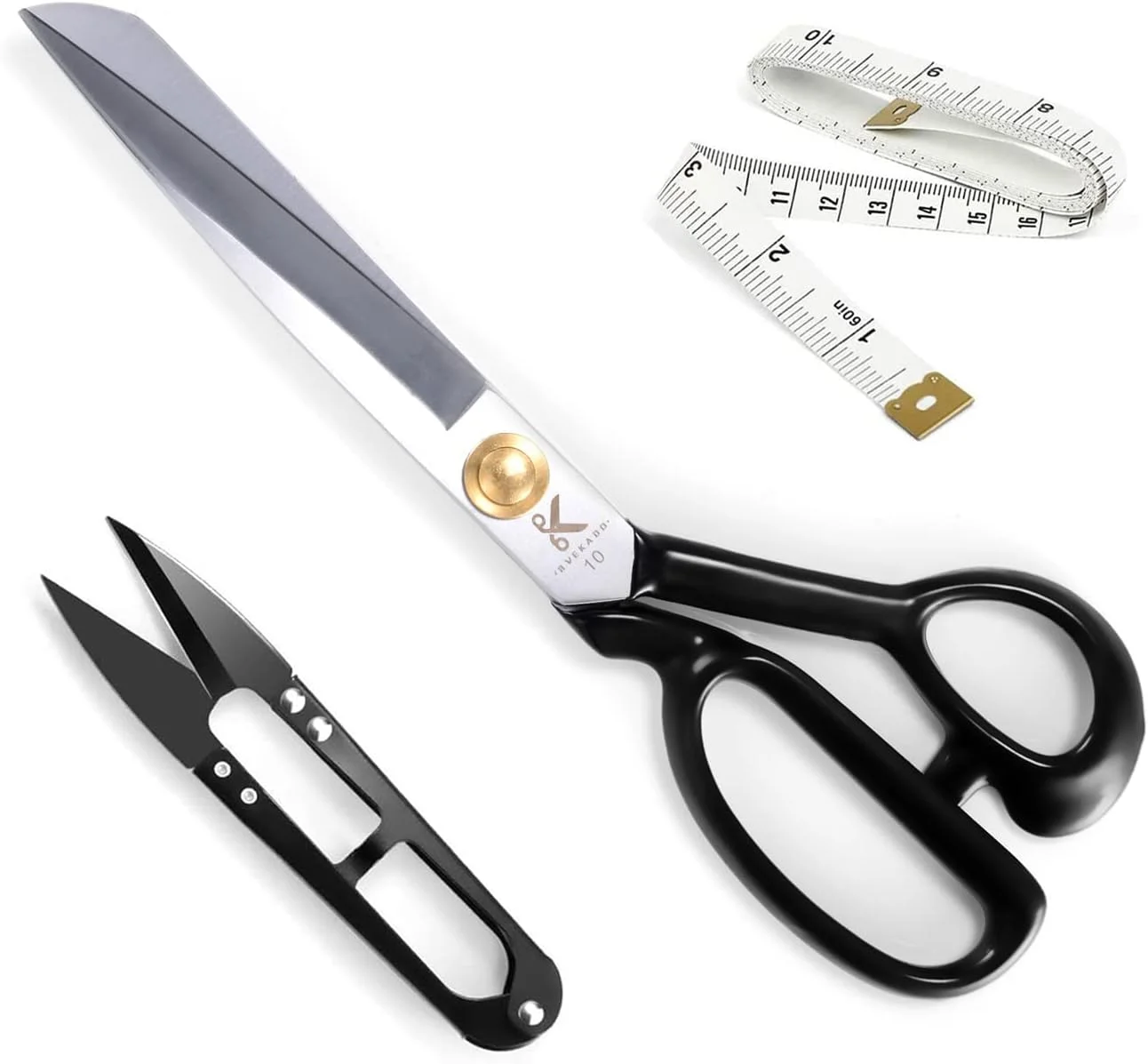 قیچی خیاطی سنگین هوملین، قیچی پارچه 10 اینچی، قیچی خیاطی تیز با فرآیند آبکاری الکتریکی، قیچی حرفه ای برای برش پارچه، چرم، کاغذ (سفید)