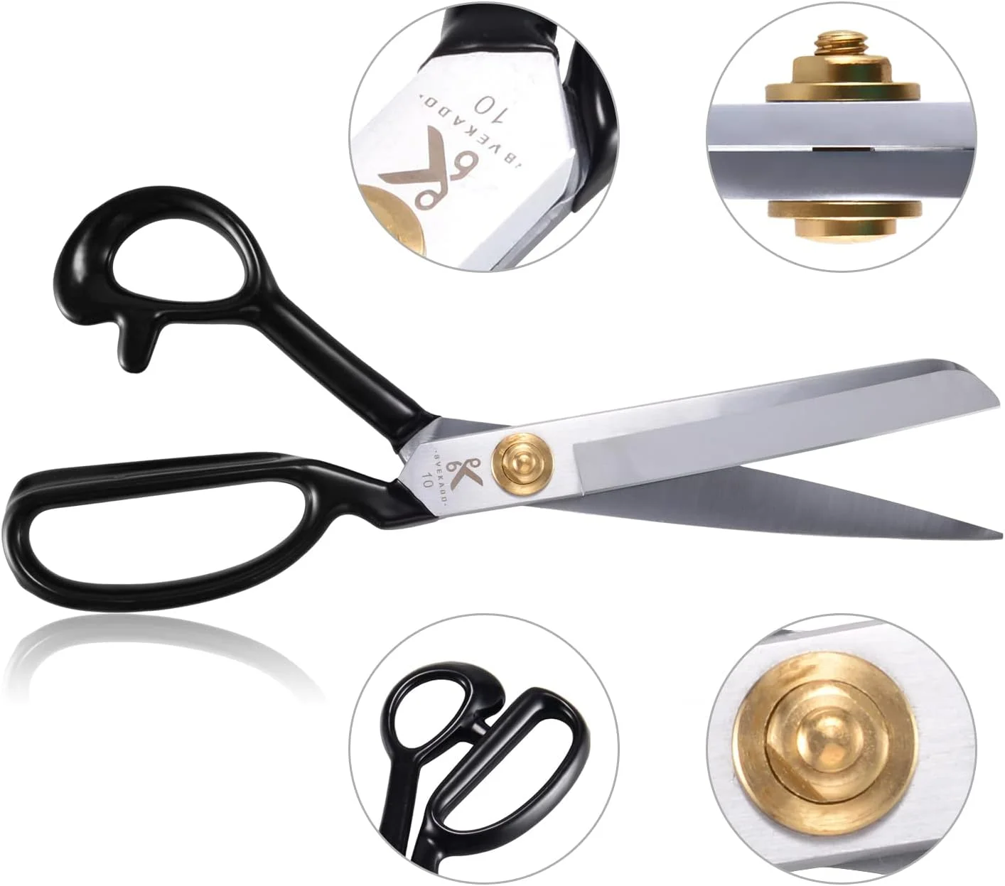 قیچی خیاطی سنگین هوملین، قیچی پارچه 10 اینچی، قیچی خیاطی تیز با فرآیند آبکاری الکتریکی، قیچی حرفه ای برای برش پارچه، چرم، کاغذ (سفید) قیچی خیاطی سنگین هوملین، قیچی پارچه 10 اینچی، قیچی خیاطی تیز با فرآیند آبکاری الکتریکی، قیچی حرفه ای برای برش پارچه، چرم، کاغذ (سفید)