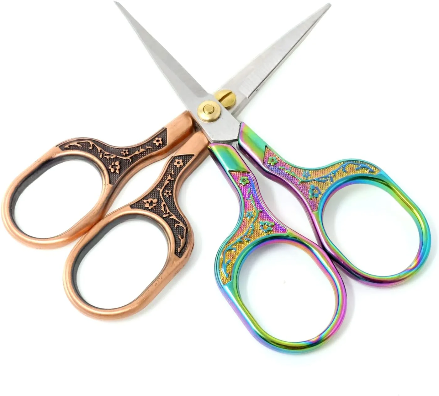 قیچی خیاطی گلدوزی عتیقه Honbay، 2 عددی، قیچی جزئیات استیل ضد زنگ، قیچی چند منظوره برای آشپزخانه، منزل، اداره و مدرسه (2 رنگ) قیچی خیاطی گلدوزی عتیقه Honbay، 2 عددی، قیچی جزئیات استیل ضد زنگ، قیچی چند منظوره برای آشپزخانه، منزل، اداره و مدرسه (2 رنگ)