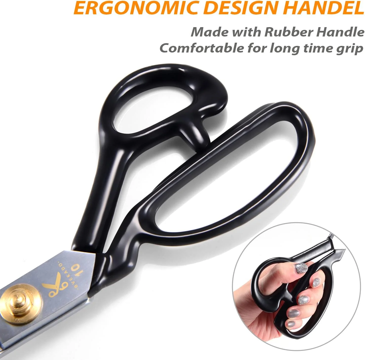 قیچی پارچه بری هملین مخصوص افراد چپ دست - 26.8 سانتی متر با روکش آبکاری شده، قیچی فولاد کربنی با کیفیت بالا، قیچی خیاطی برای برش پارچه، لباس، چرم، مواد خام (سفید) قیچی پارچه بری هملین مخصوص افراد چپ دست - 26.8 سانتی متر با روکش آبکاری شده، قیچی فولاد کربنی با کیفیت بالا، قیچی خیاطی برای برش پارچه، لباس، چرم، مواد خام (سفید)