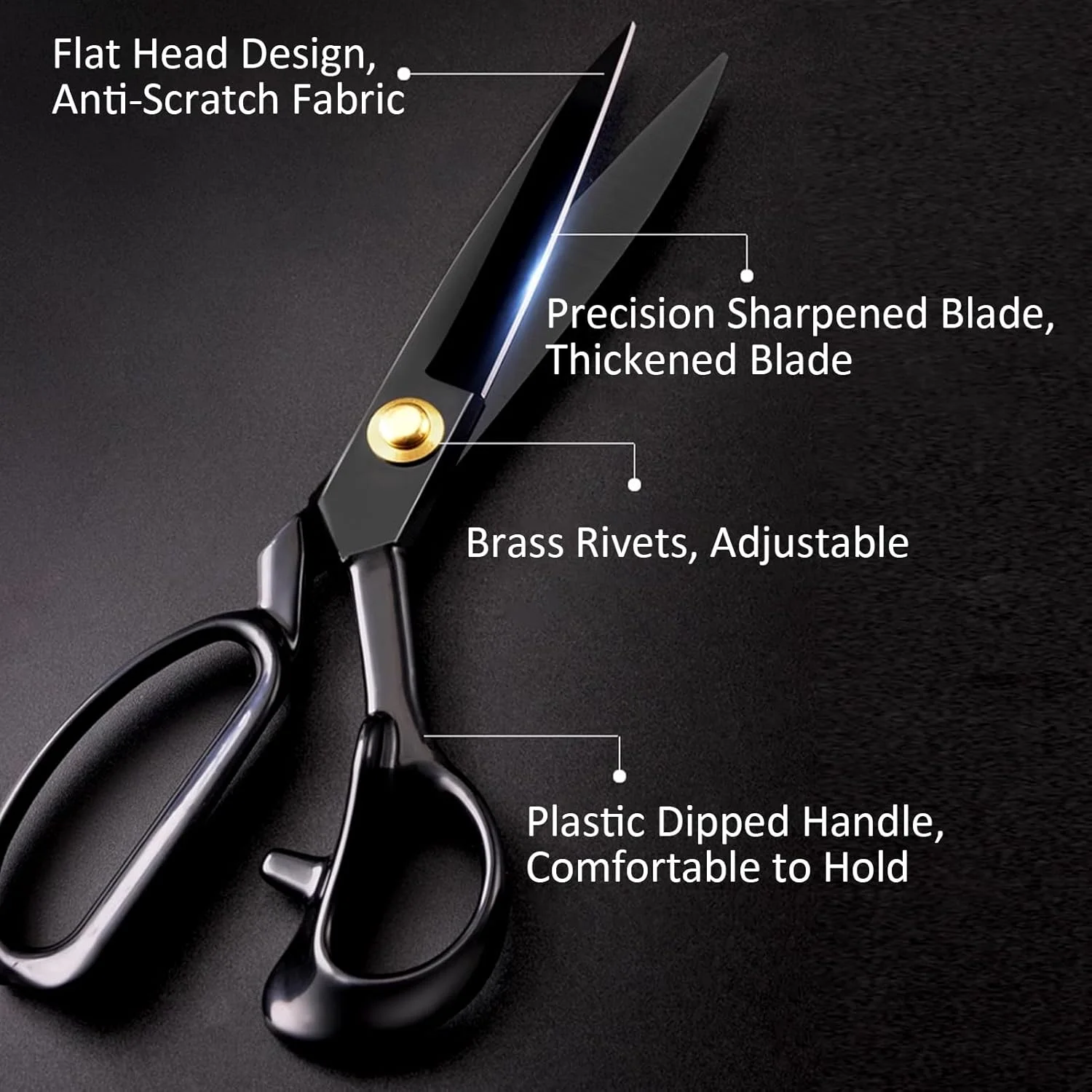 قیچی خیاطی Homlynn - 24 سانتیمتری (9 اینچ) قیچی خیاطی حرفهای، قیچی تیز فولاد کربنی بالا، قیچی چرم سنگین برای برش پارچه، لباس، چرم، مواد اولیه (مشکی) قیچی خیاطی Homlynn - 24 سانتیمتری (9 اینچ) قیچی خیاطی حرفهای، قیچی تیز فولاد کربنی بالا، قیچی چرم سنگین برای برش پارچه، لباس، چرم، مواد اولیه (مشکی)