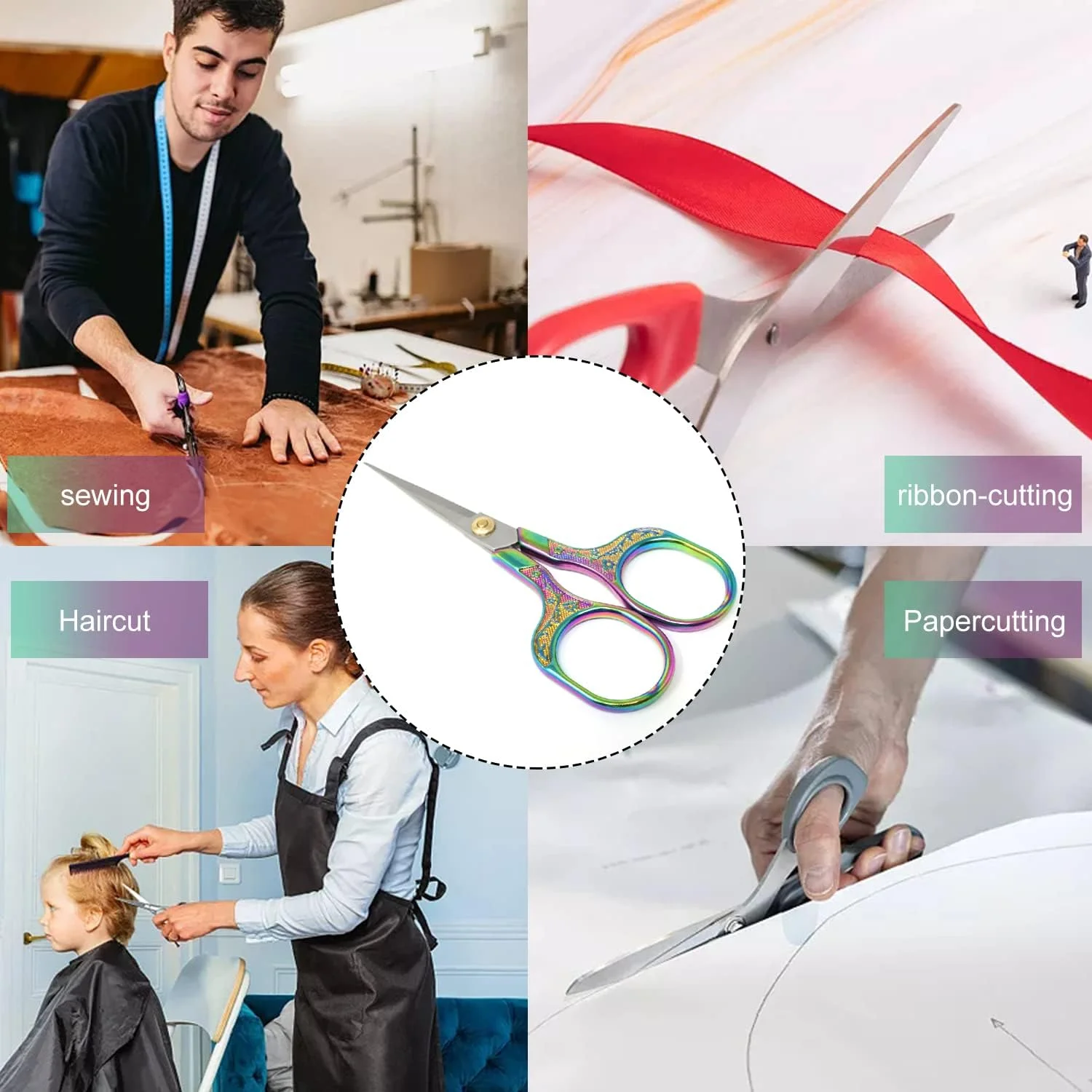 قیچی خیاطی گلدوزی عتیقه Honbay، 2 عددی، قیچی جزئیات استیل ضد زنگ، قیچی چند منظوره برای آشپزخانه، منزل، اداره و مدرسه (2 رنگ) قیچی خیاطی گلدوزی عتیقه Honbay، 2 عددی، قیچی جزئیات استیل ضد زنگ، قیچی چند منظوره برای آشپزخانه، منزل، اداره و مدرسه (2 رنگ)